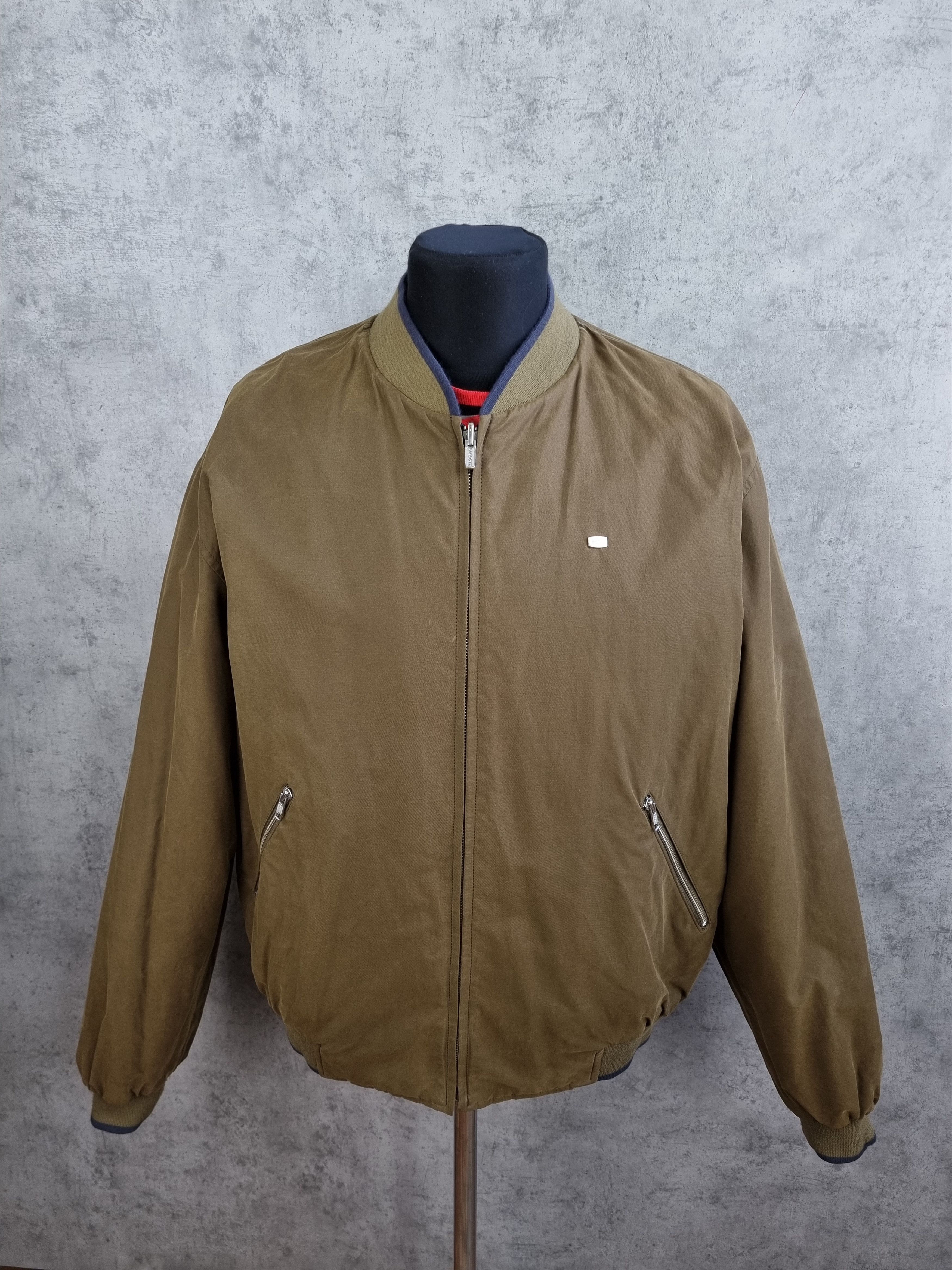 Lacoste × Vintage 90s Faded 2 Sided Vintage Lacoste Bomber Jacket Size US XL / EU 56 / 4 - 4 Thumbnail