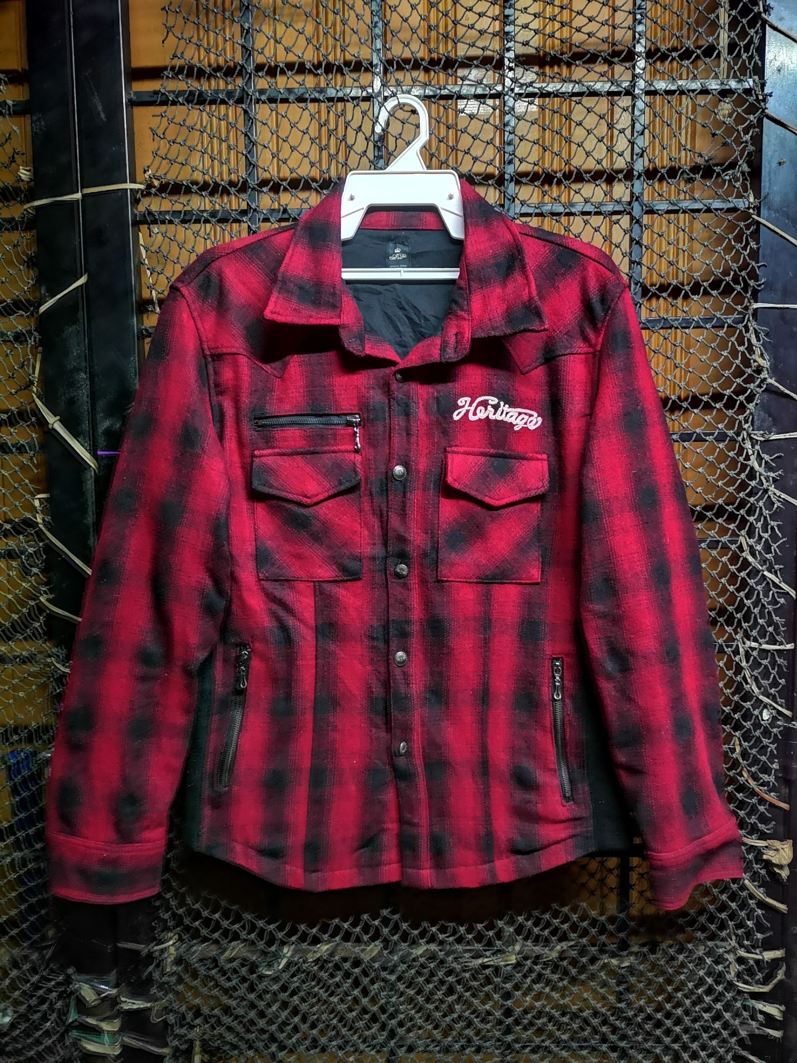 Japanese Brand Sementic Design wool Button flannel Jacket Size US L / EU 52-54 / 3 - 1 Thumbnail