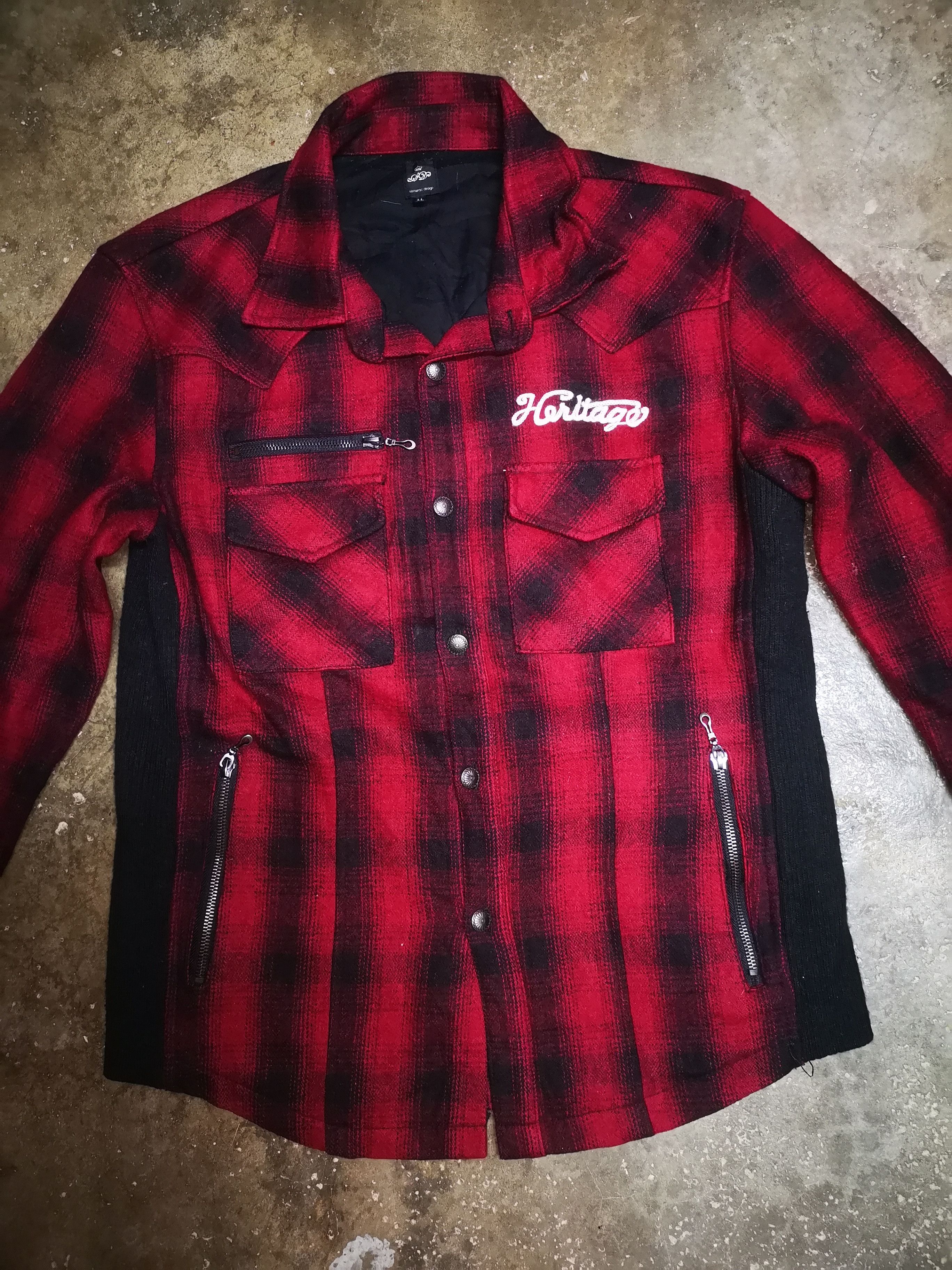 Japanese Brand Sementic Design wool Button flannel Jacket Size US L / EU 52-54 / 3 - 5 Thumbnail