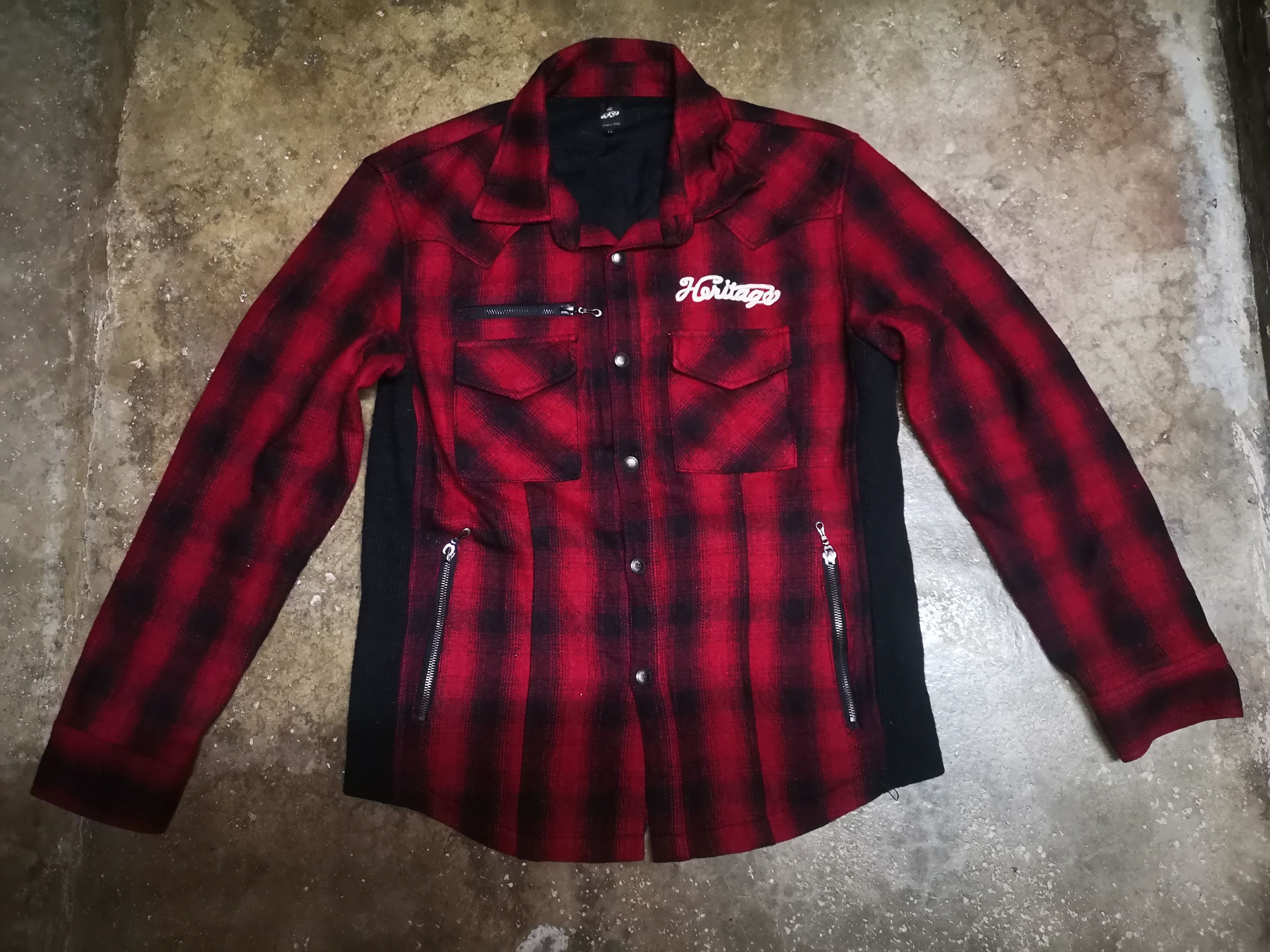 Japanese Brand Sementic Design wool Button flannel Jacket Size US L / EU 52-54 / 3 - 3 Thumbnail