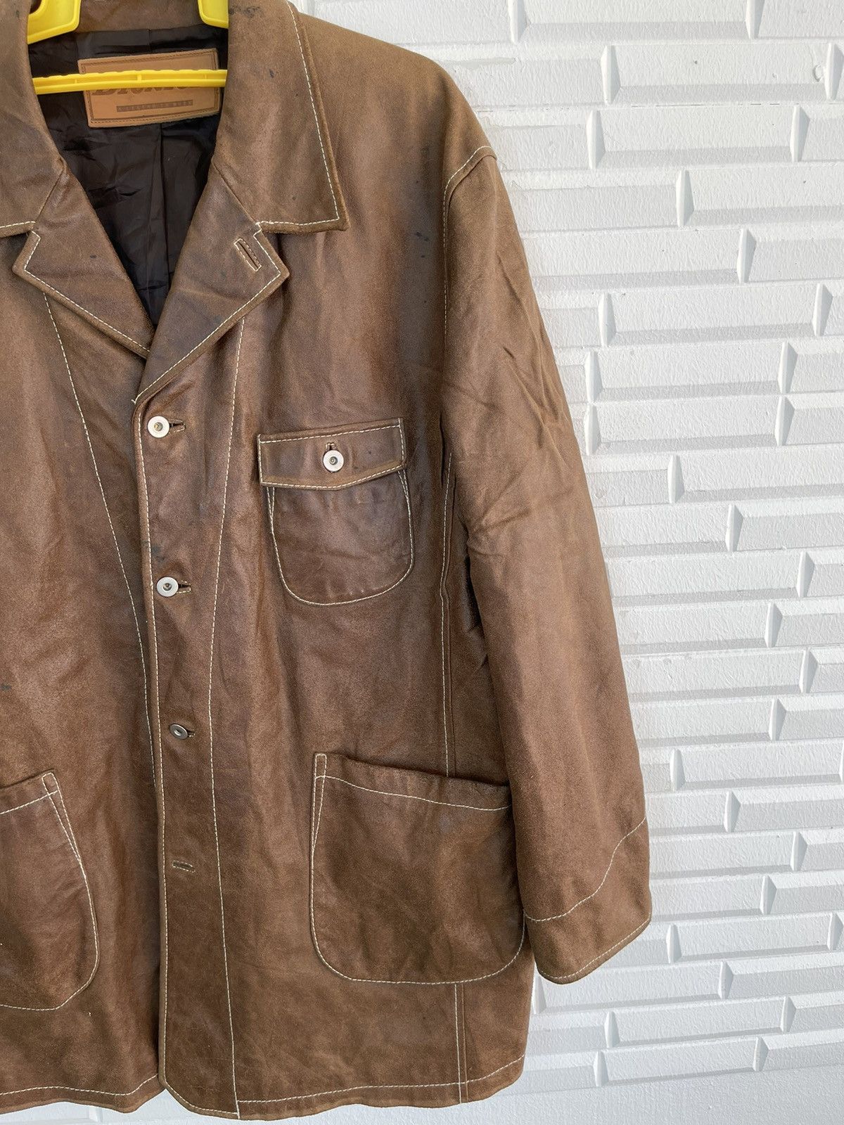 Vintage VINTAGE DICKIES COATED LEATHER WORKER JACKET Size US XXL / EU 58 / 5 - 5 Thumbnail
