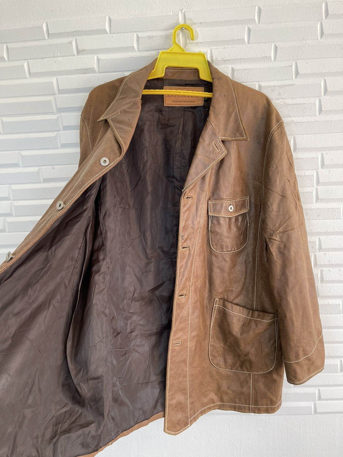 Vintage VINTAGE DICKIES COATED LEATHER WORKER JACKET Size US XXL / EU 58 / 5 - 10 Thumbnail
