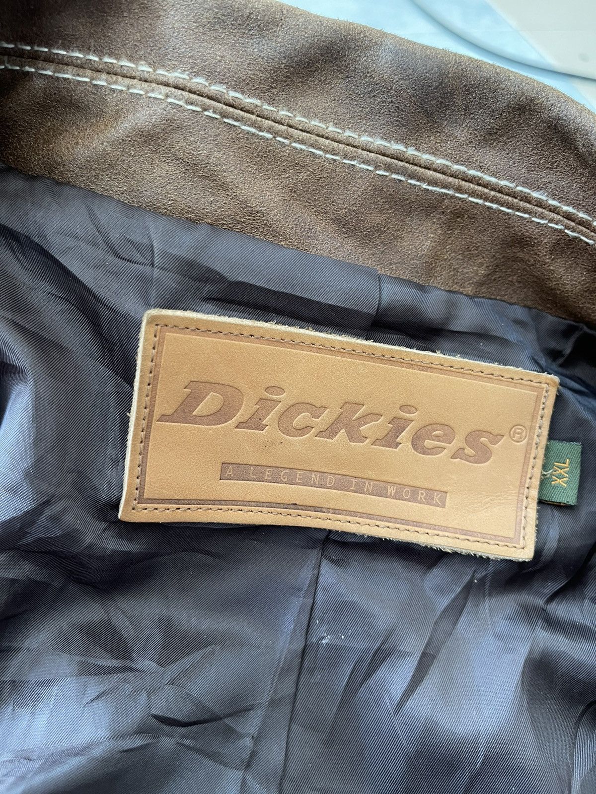 Vintage VINTAGE DICKIES COATED LEATHER WORKER JACKET Size US XXL / EU 58 / 5 - 11 Thumbnail
