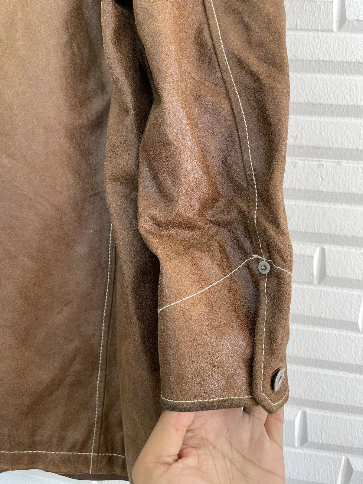 Vintage VINTAGE DICKIES COATED LEATHER WORKER JACKET Size US XXL / EU 58 / 5 - 9 Thumbnail