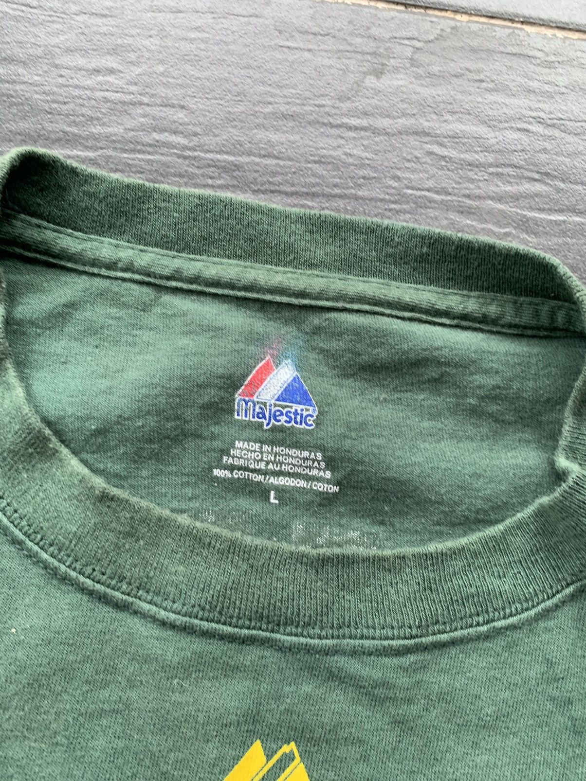 Majestic × Vintage Vintage Oakland Athletic Eckersley No 43 Tshirt Size US L / EU 52-54 / 3 - 3 Thumbnail