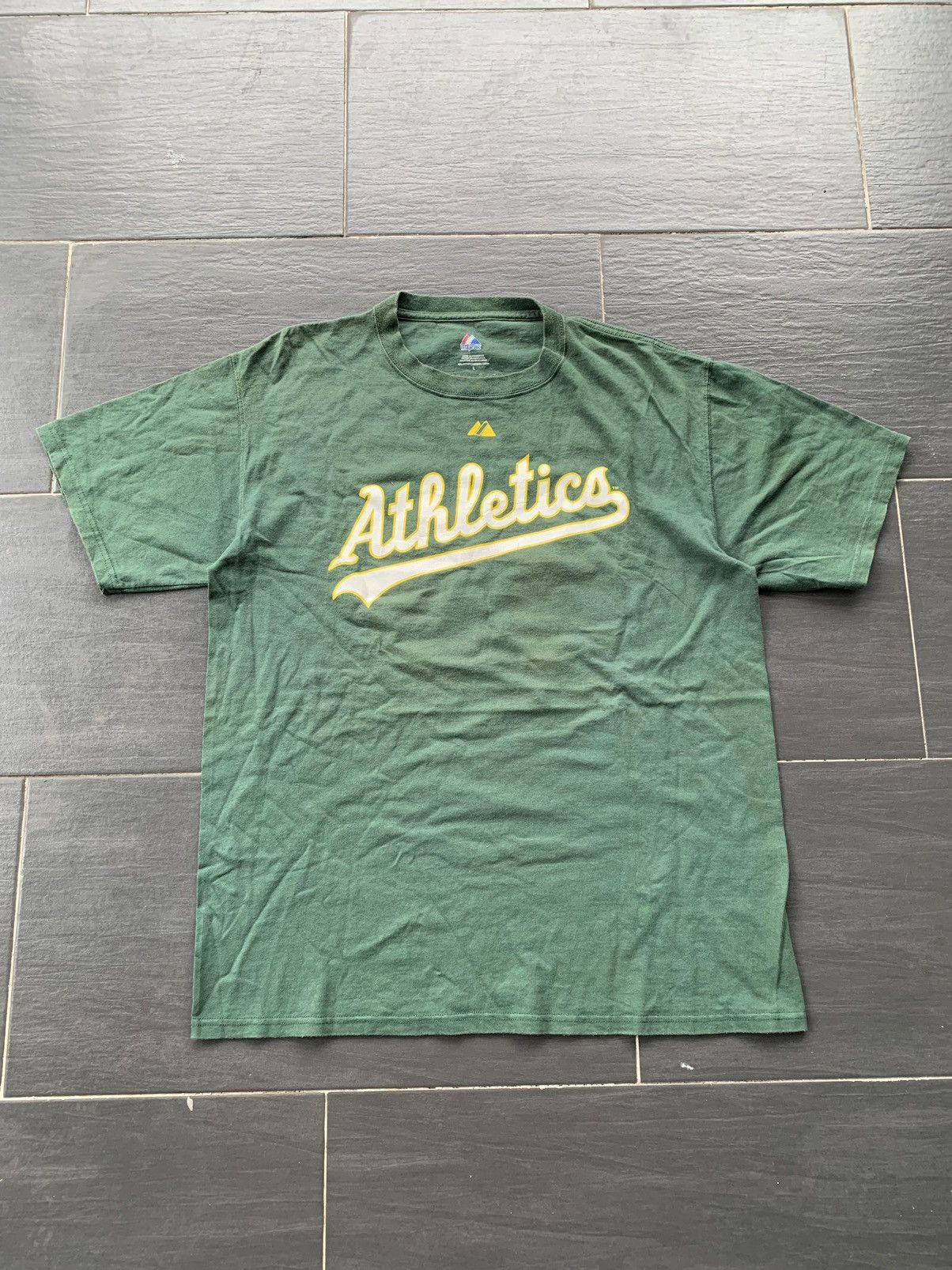 Majestic × Vintage Vintage Oakland Athletic Eckersley No 43 Tshirt Size US L / EU 52-54 / 3 - 1 Thumbnail