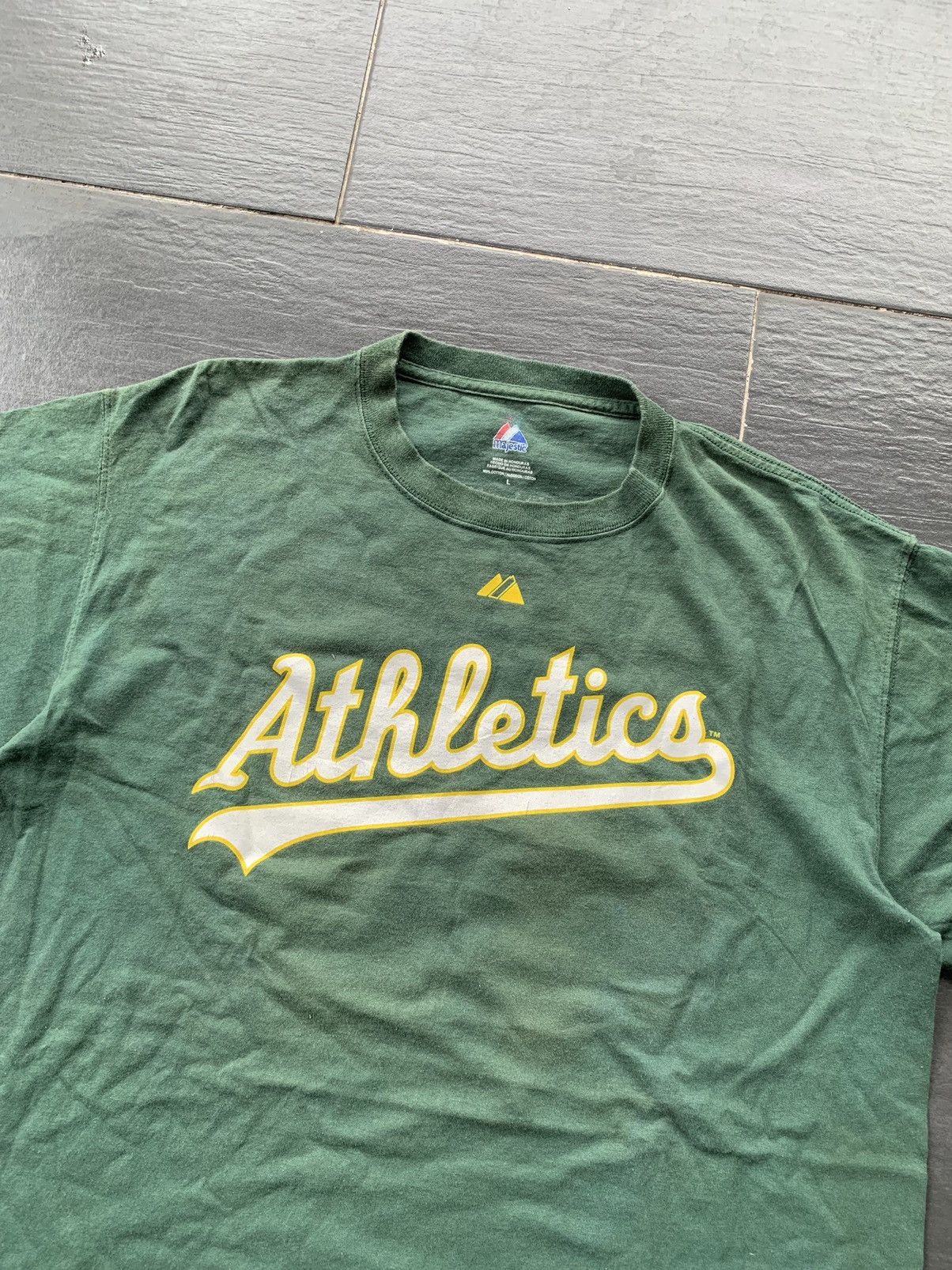 Majestic × Vintage Vintage Oakland Athletic Eckersley No 43 Tshirt Size US L / EU 52-54 / 3 - 2 Thumbnail