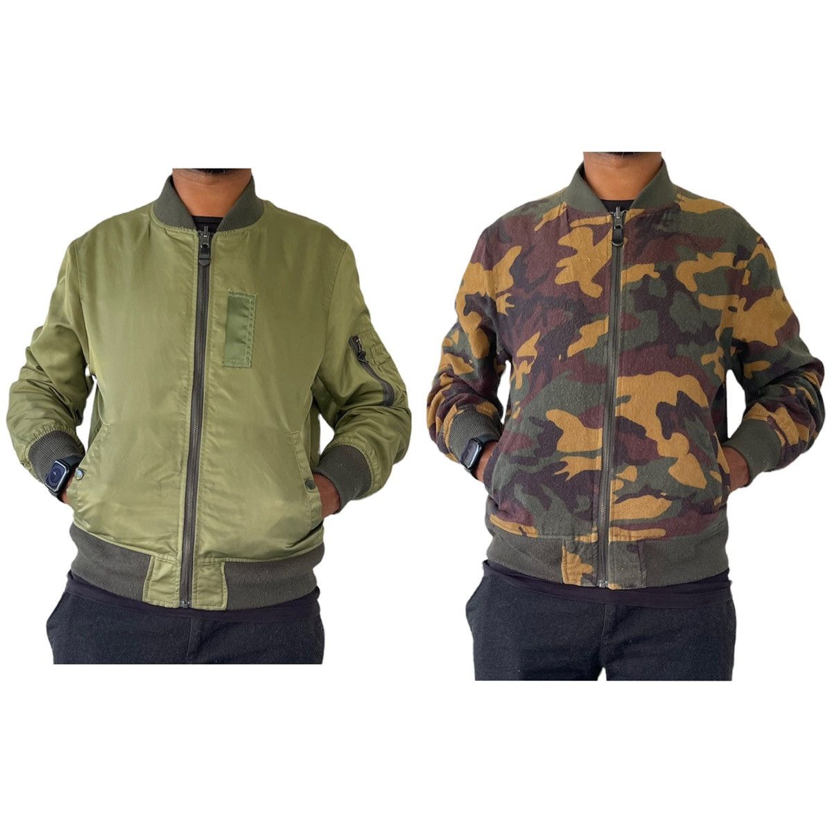 COTTON TWILL JACKETS / MILITARY GRN