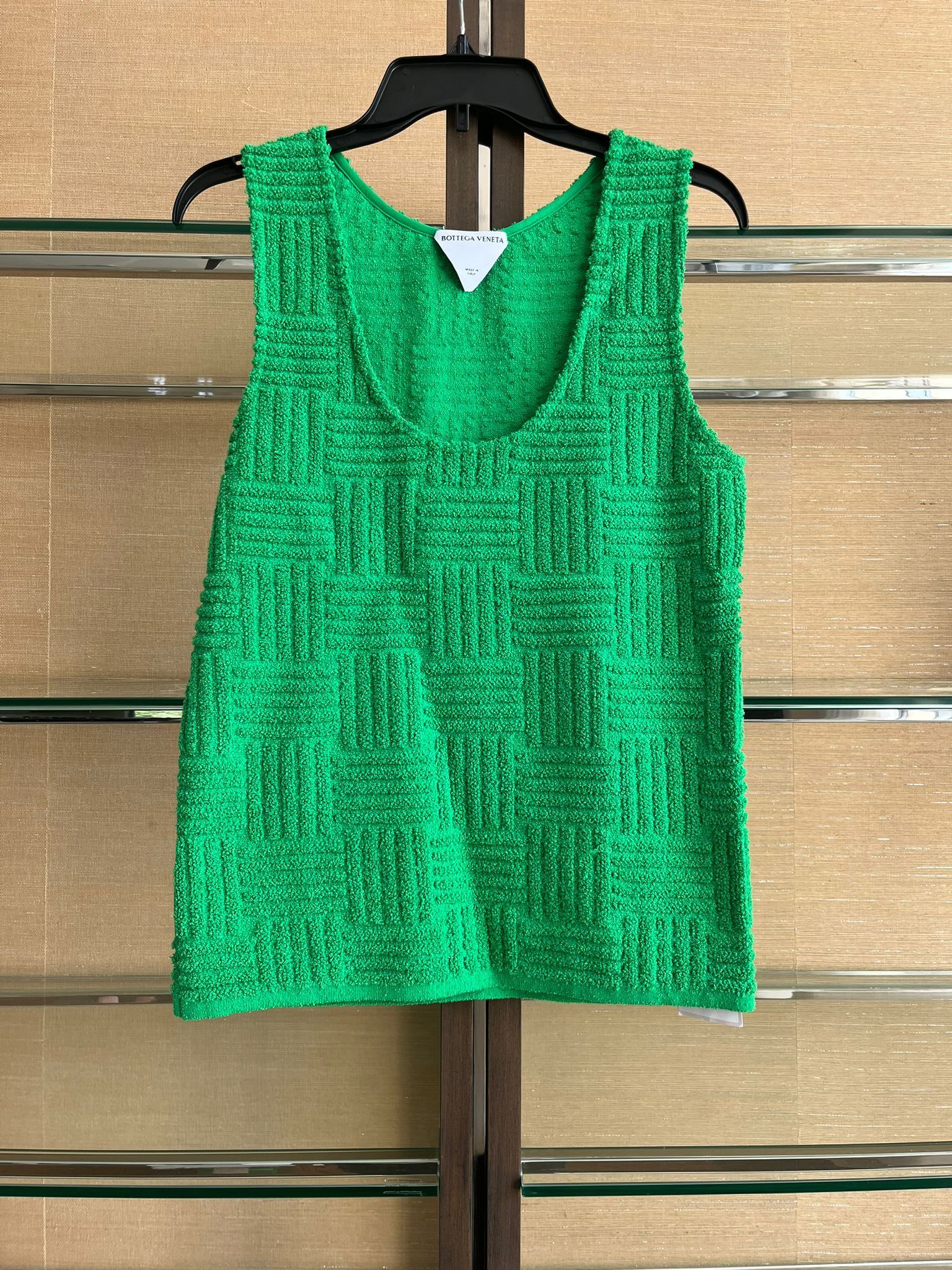 image of Bottega Veneta Jacquard Towel Tank Top In Parakeet, Men's (Size Small)
