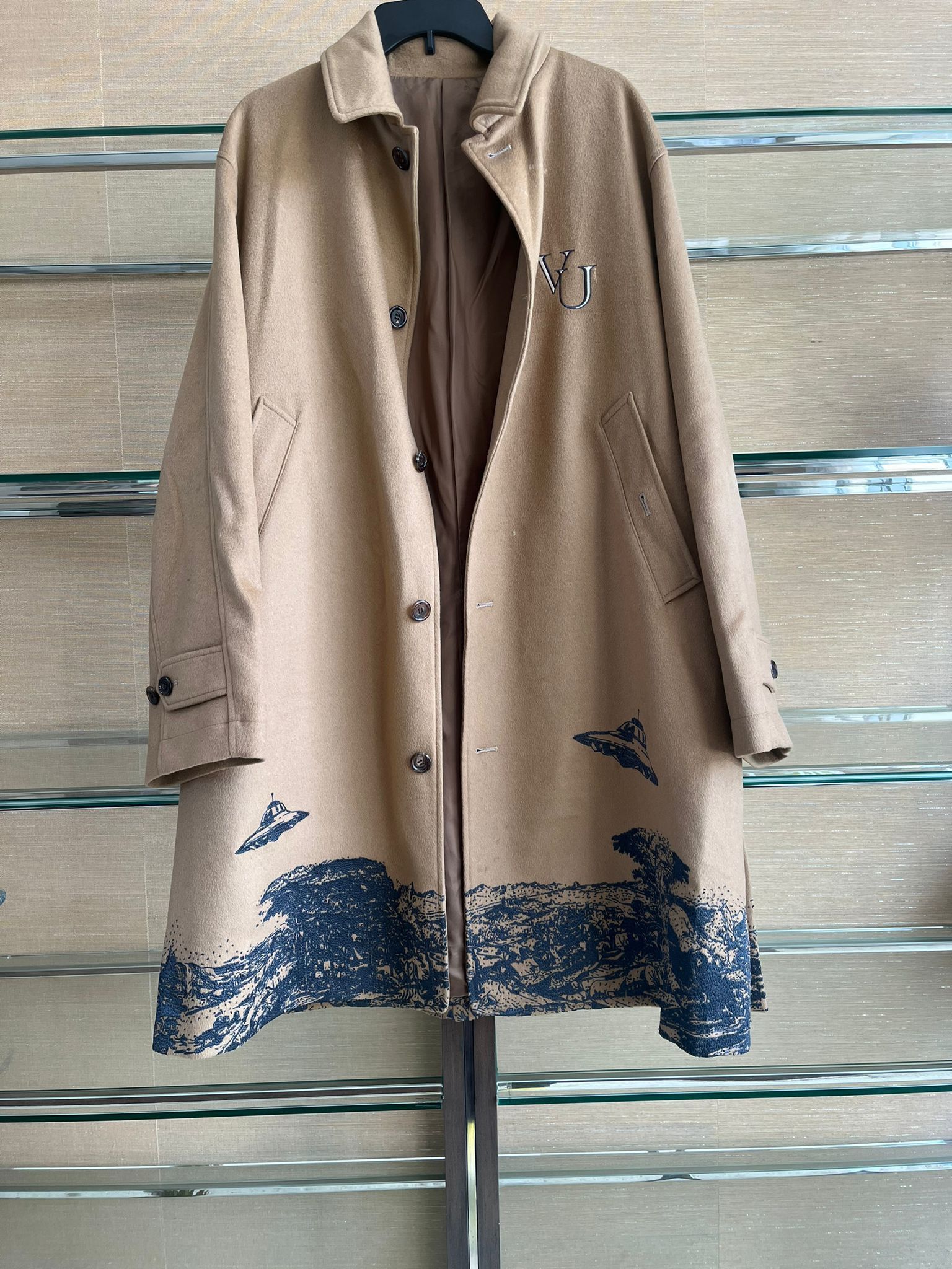 Undercover × Valentino Cashmere Time Traveler Embroidered Coat in Camel Size US L / EU 52-54 / 3 - 3 Thumbnail