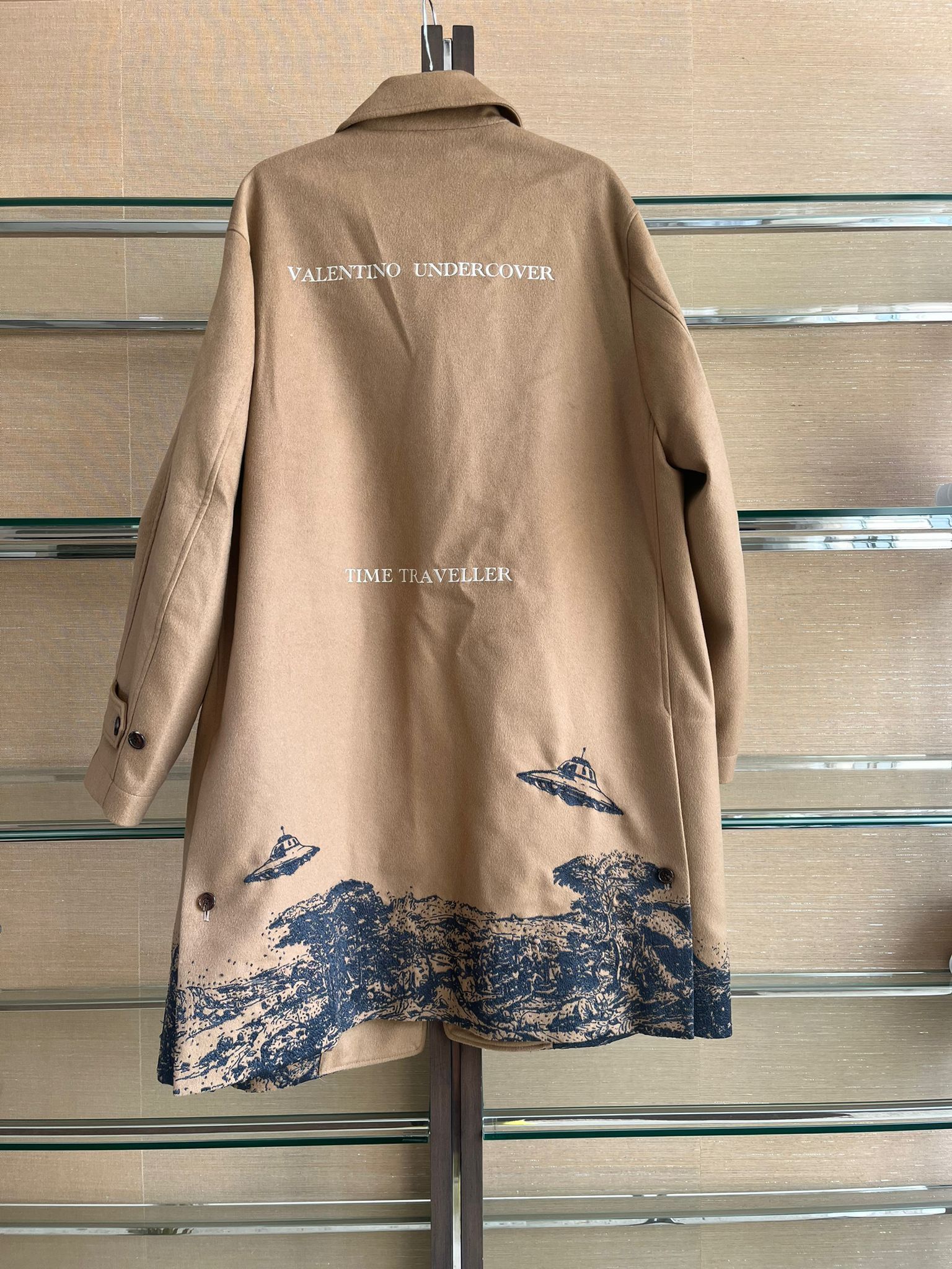 Undercover × Valentino Cashmere Time Traveler Embroidered Coat in Camel Size US L / EU 52-54 / 3 - 14 Thumbnail