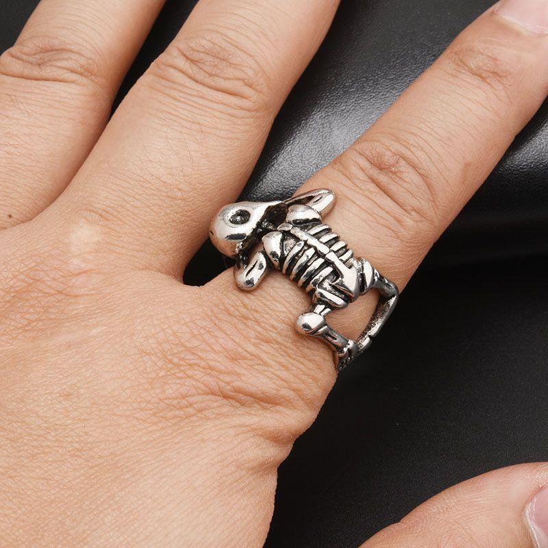 Jewelry Skull Ring Punk Hip Hop Skeleton Rings Size ONE SIZE - 3 Thumbnail