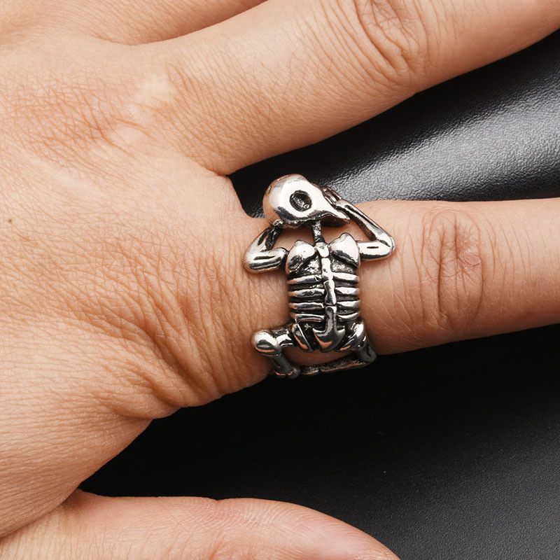 Jewelry Skull Ring Punk Hip Hop Skeleton Rings Size ONE SIZE - 4 Thumbnail
