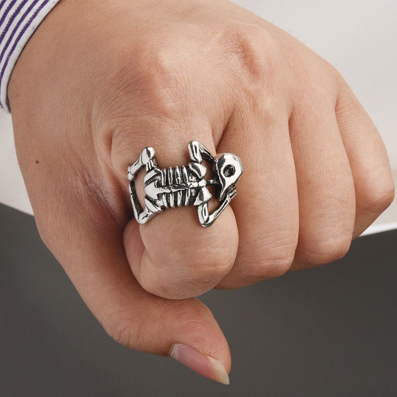Jewelry Skull Ring Punk Hip Hop Skeleton Rings Size ONE SIZE - 1 Thumbnail