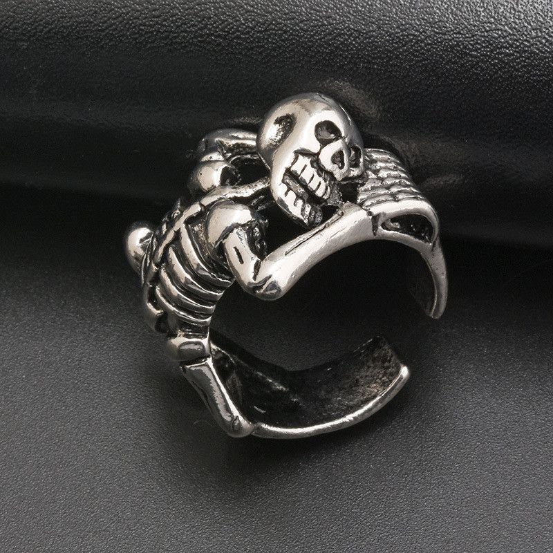 Jewelry Skull Ring Punk Hip Hop Skeleton Rings Size ONE SIZE - 6 Thumbnail