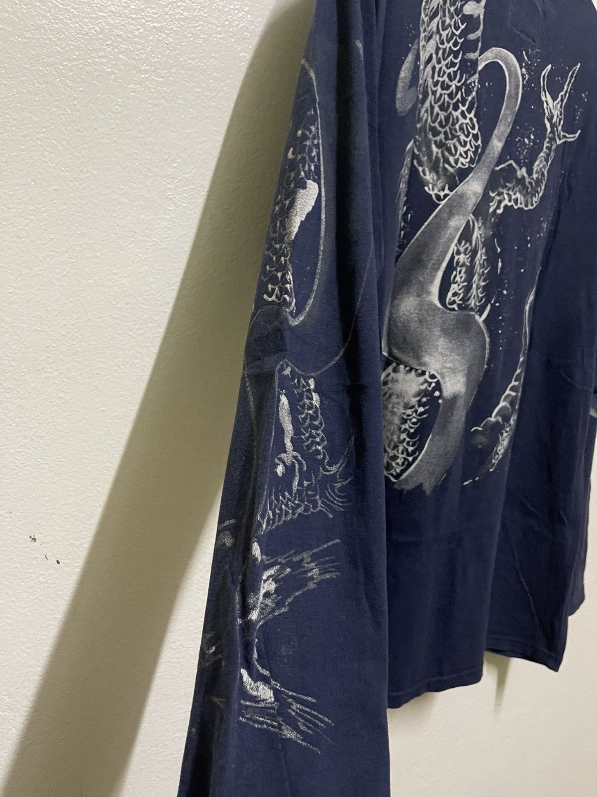 Japanese Brand Juraku Dragon Motive Long Sleeve T Shirt Size US XL / EU 56 / 4 - 11 Thumbnail
