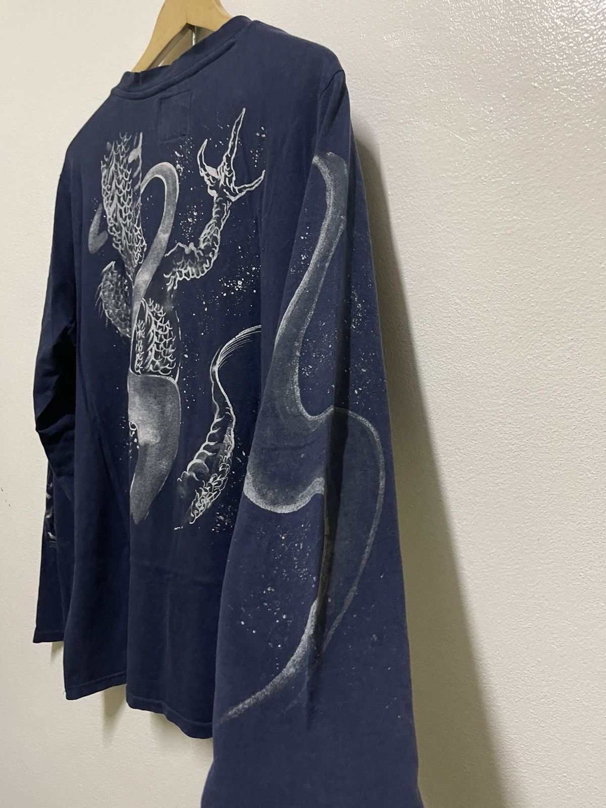 Japanese Brand Juraku Dragon Motive Long Sleeve T Shirt Size US XL / EU 56 / 4 - 12 Thumbnail