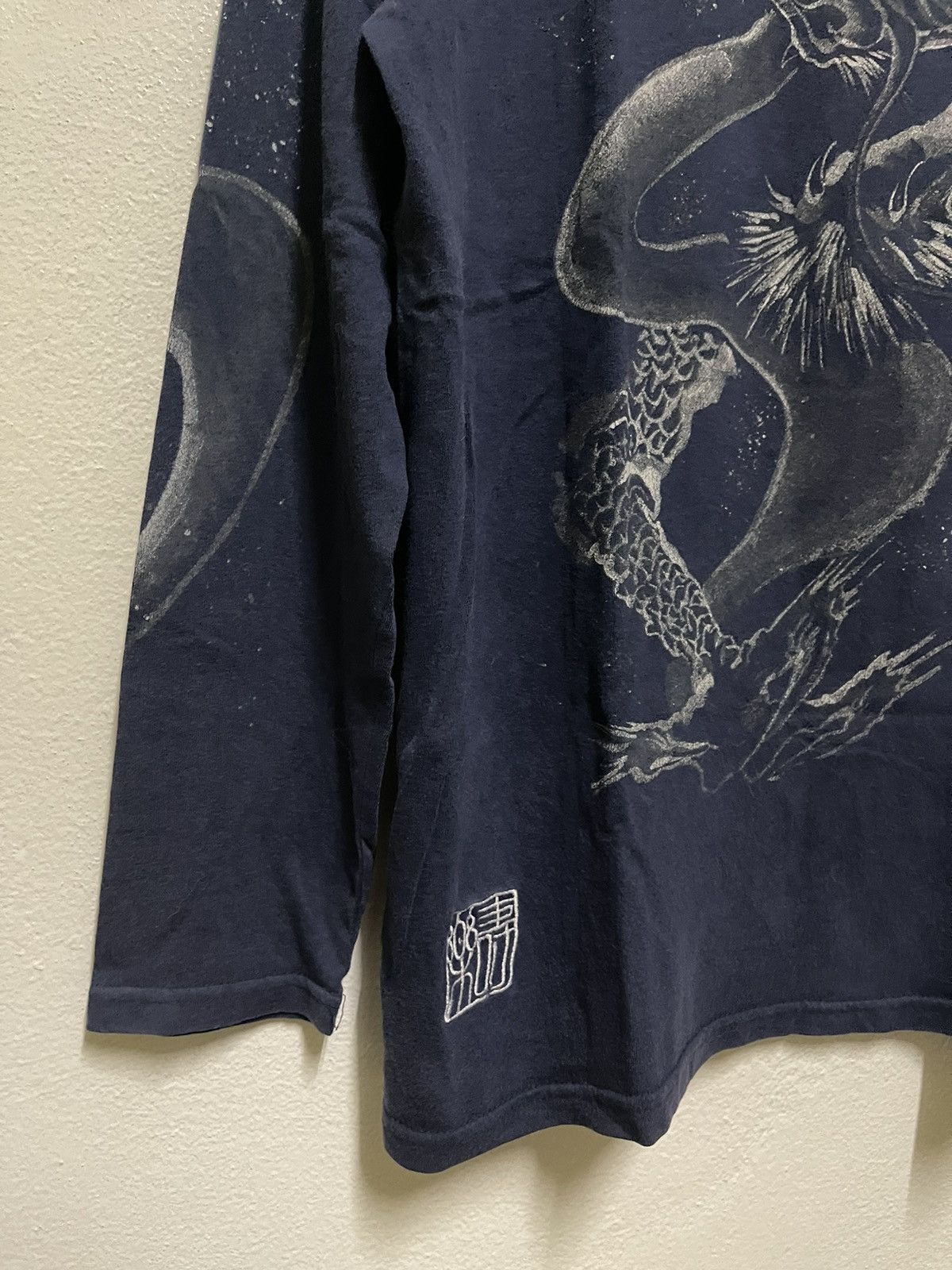 Japanese Brand Juraku Dragon Motive Long Sleeve T Shirt Size US XL / EU 56 / 4 - 3 Thumbnail
