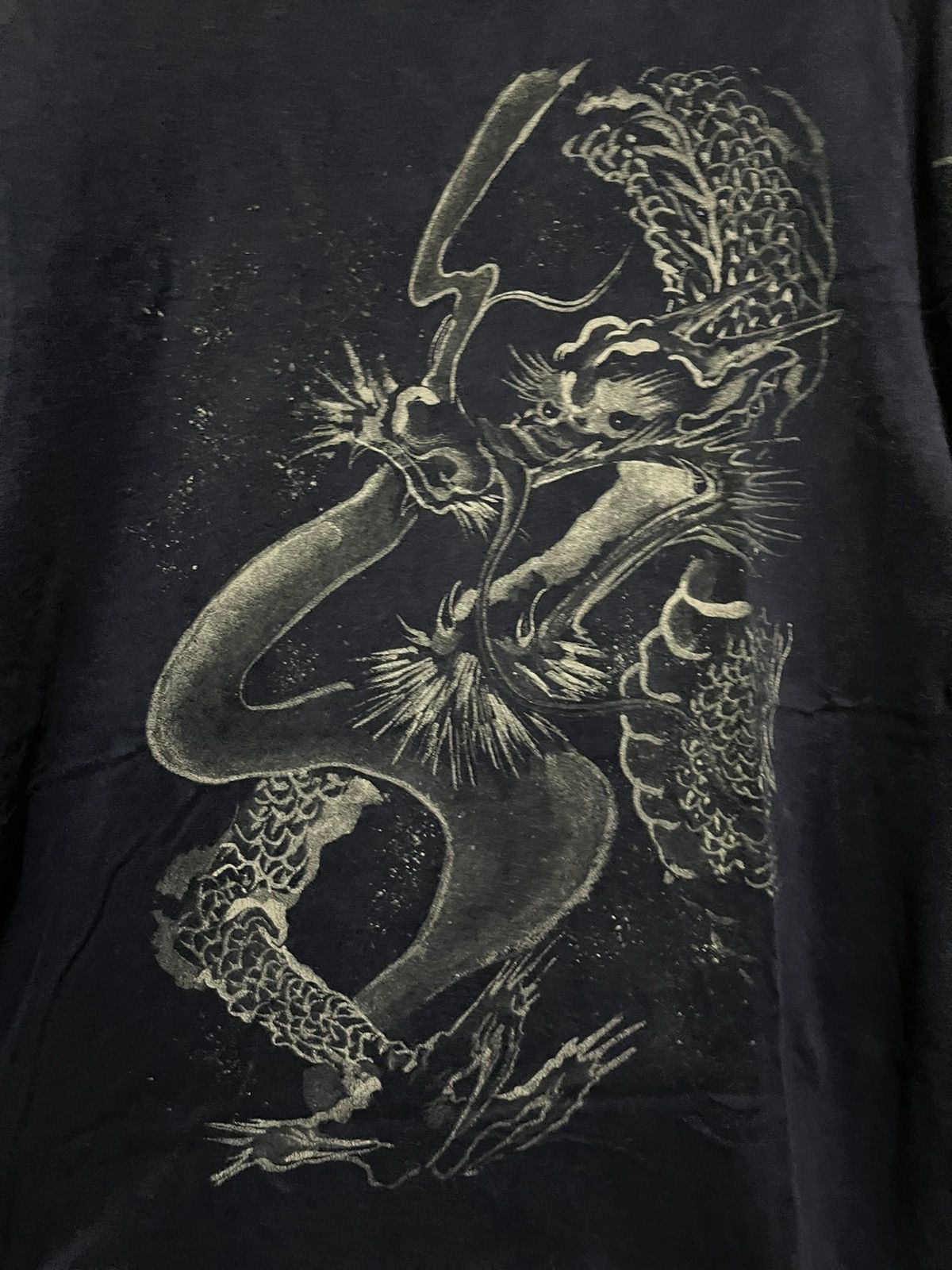 Japanese Brand Juraku Dragon Motive Long Sleeve T Shirt Size US XL / EU 56 / 4 - 8 Thumbnail