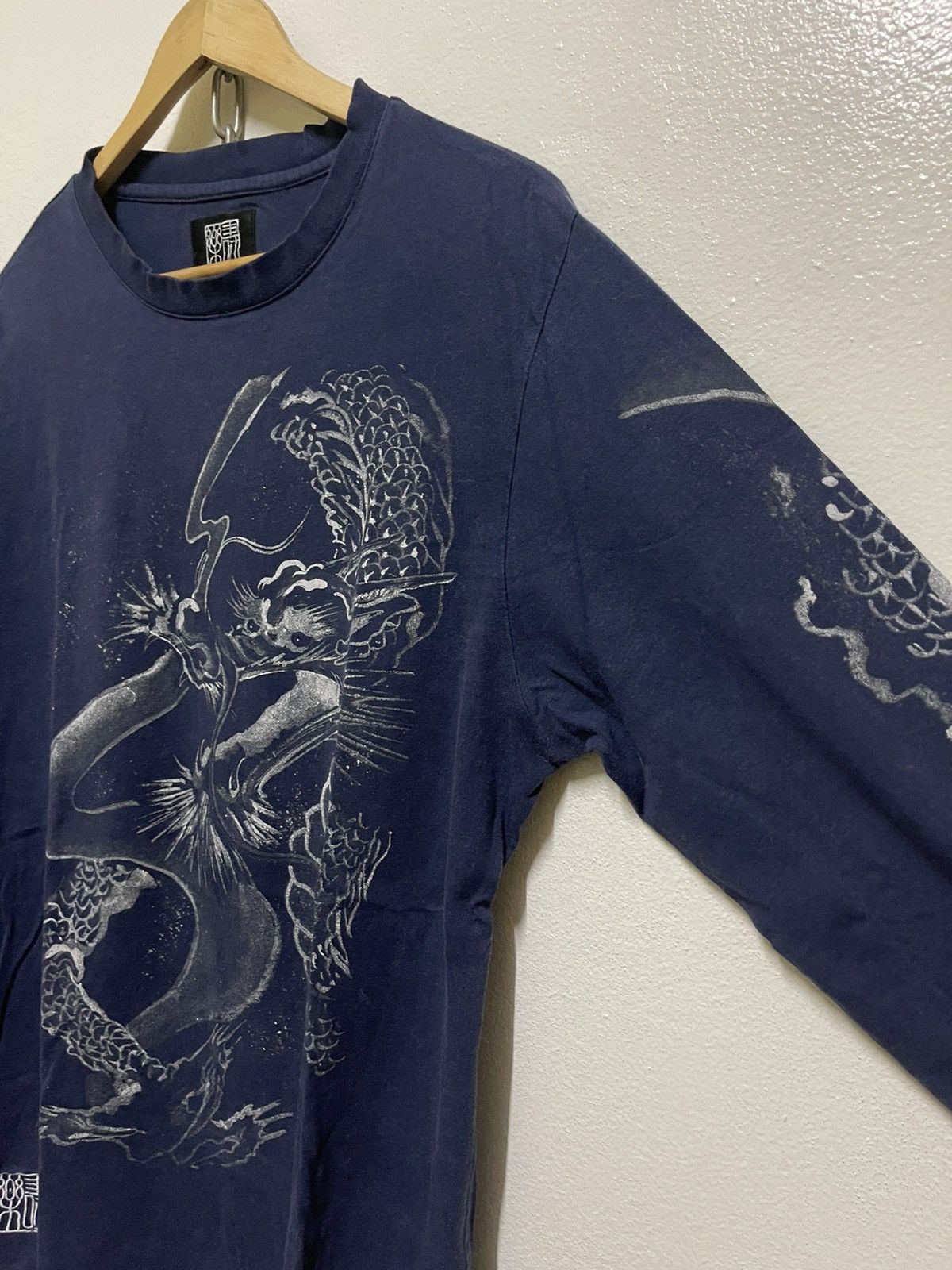 Japanese Brand Juraku Dragon Motive Long Sleeve T Shirt Size US XL / EU 56 / 4 - 5 Thumbnail