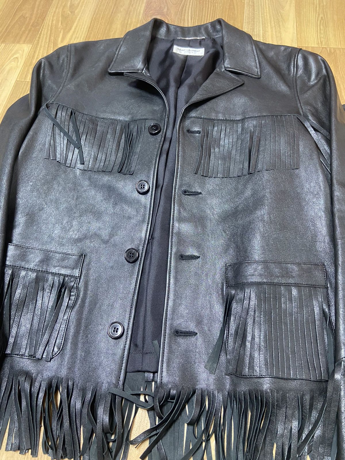 Hedi Slimane × Saint Laurent Paris 46 Saint laurent fringe leather jacket Size US S / EU 44-46 / 1 - 3 Thumbnail