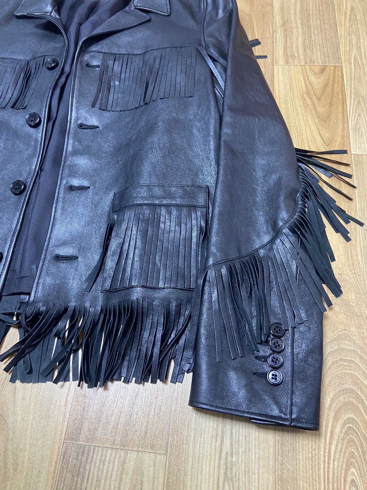 Hedi Slimane × Saint Laurent Paris 46 Saint laurent fringe leather jacket Size US S / EU 44-46 / 1 - 2 Thumbnail