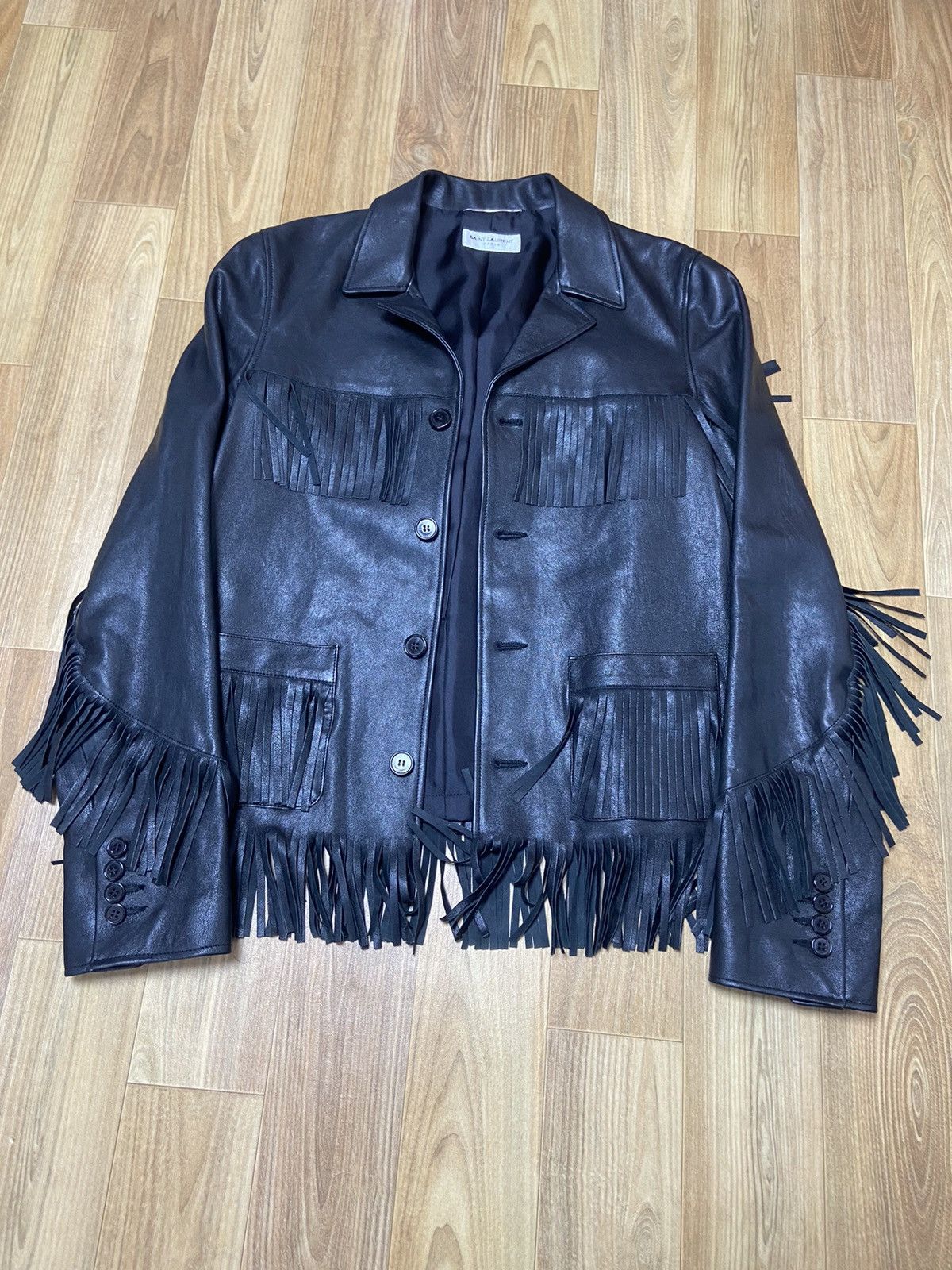 Hedi Slimane × Saint Laurent Paris 46 Saint laurent fringe leather jacket Size US S / EU 44-46 / 1 - 1 Thumbnail