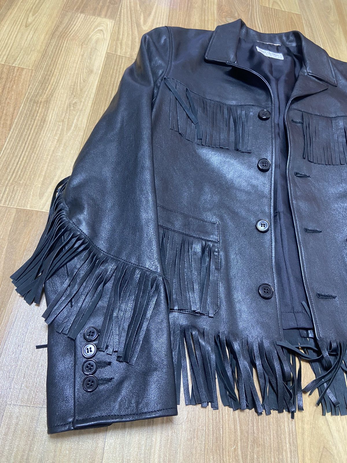 Hedi Slimane × Saint Laurent Paris 46 Saint laurent fringe leather jacket Size US S / EU 44-46 / 1 - 4 Thumbnail
