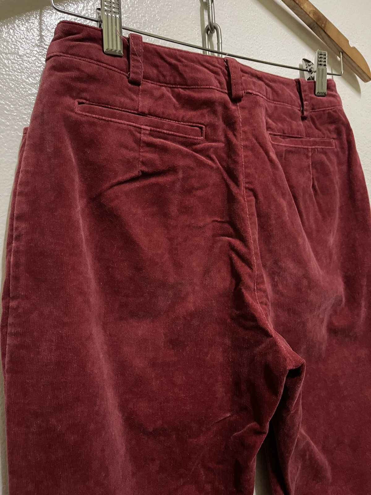 Japanese Brand Mary Quant Red Pants Velvet Size 26" / US 2 / IT 38 - 9 Thumbnail