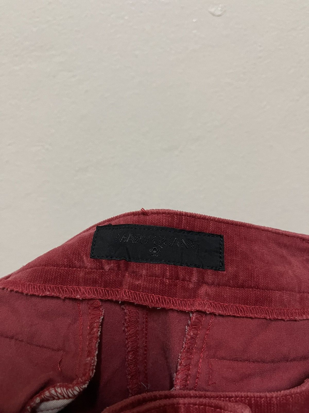 Japanese Brand Mary Quant Red Pants Velvet Size 26" / US 2 / IT 38 - 13 Thumbnail