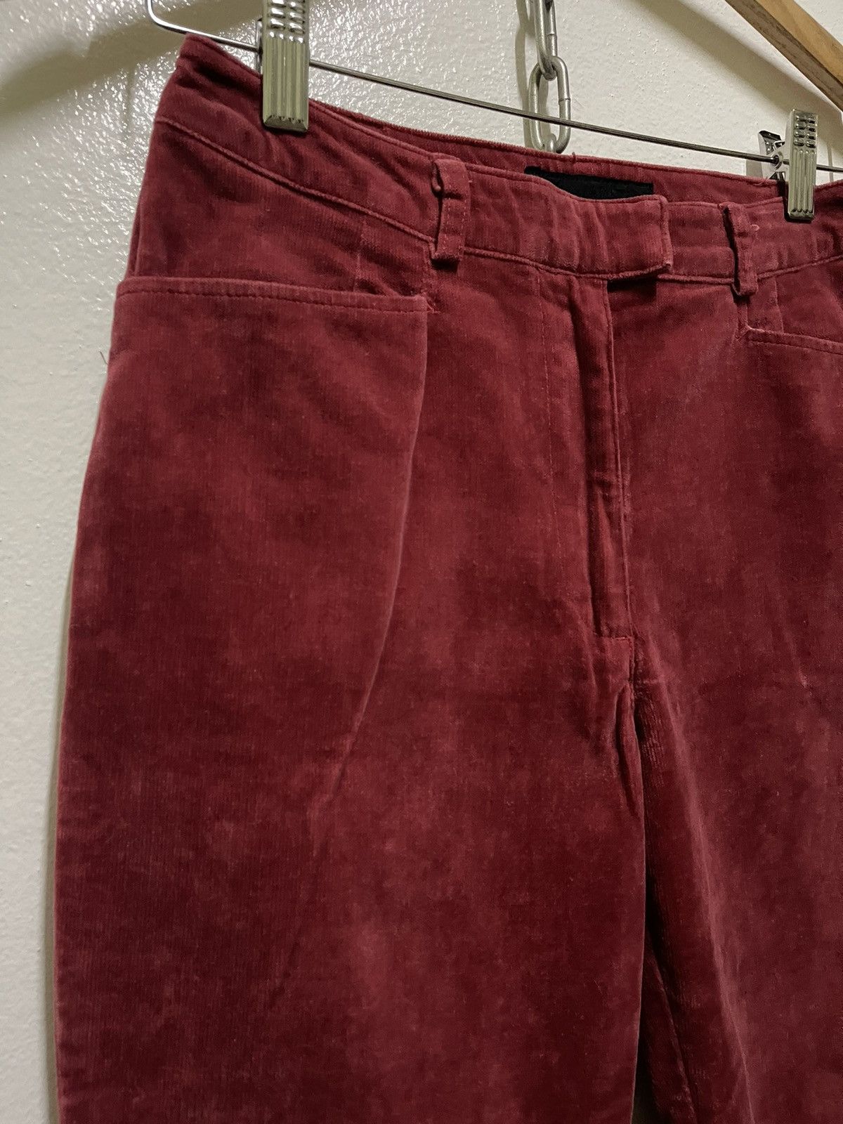 Japanese Brand Mary Quant Red Pants Velvet Size 26" / US 2 / IT 38 - 2 Thumbnail