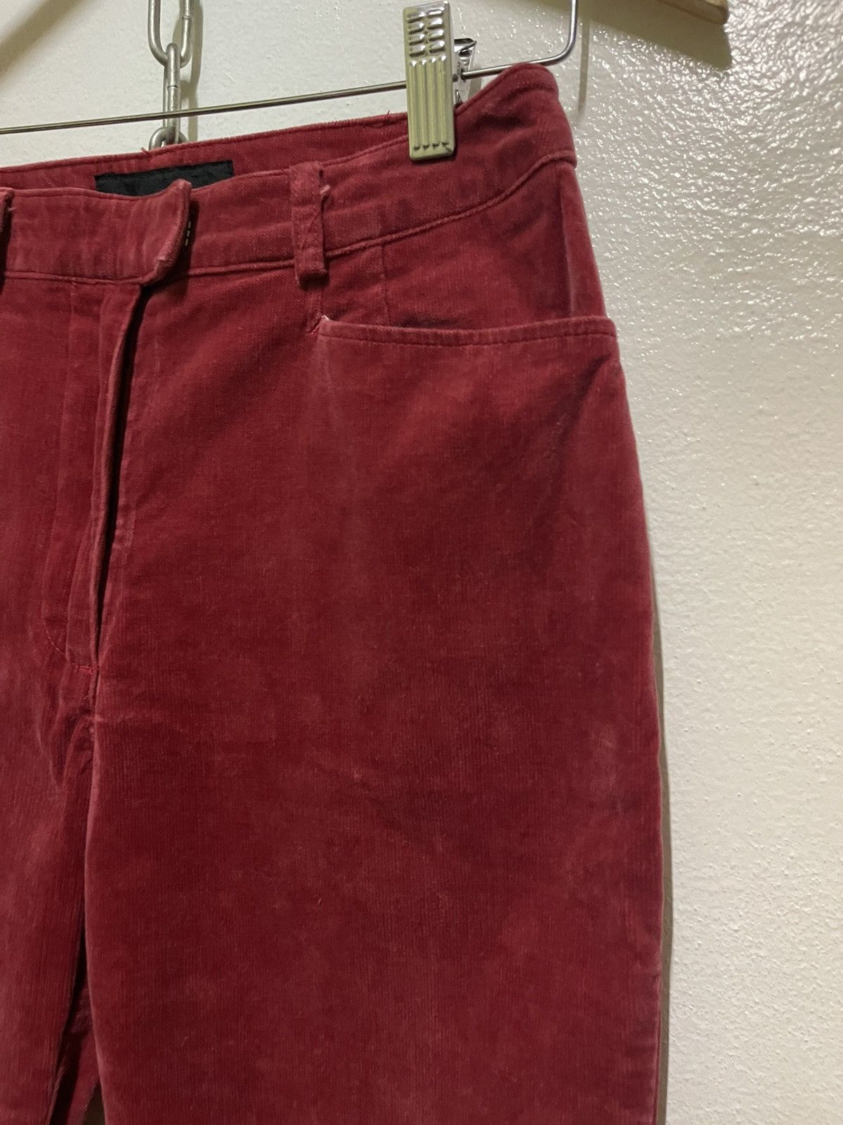Japanese Brand Mary Quant Red Pants Velvet Size 26" / US 2 / IT 38 - 5 Thumbnail