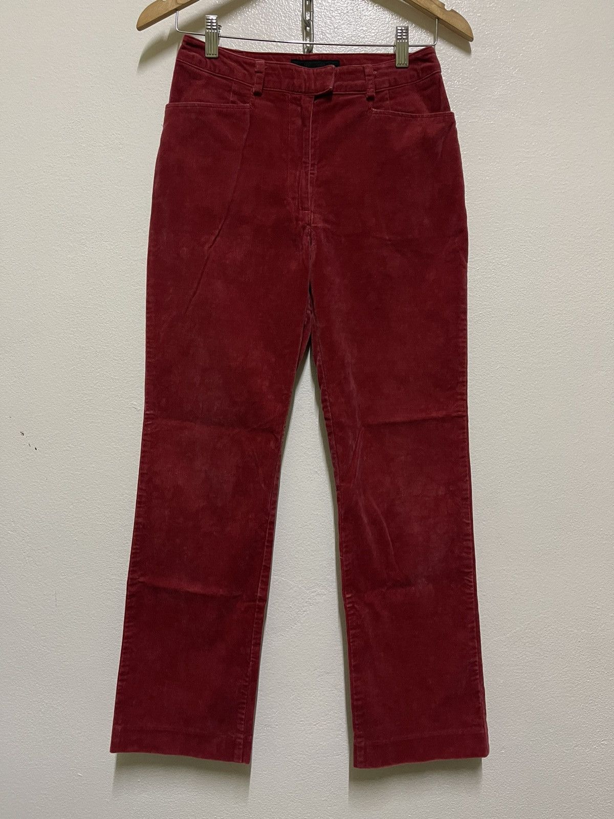 Japanese Brand Mary Quant Red Pants Velvet Size 26" / US 2 / IT 38 - 1 Thumbnail