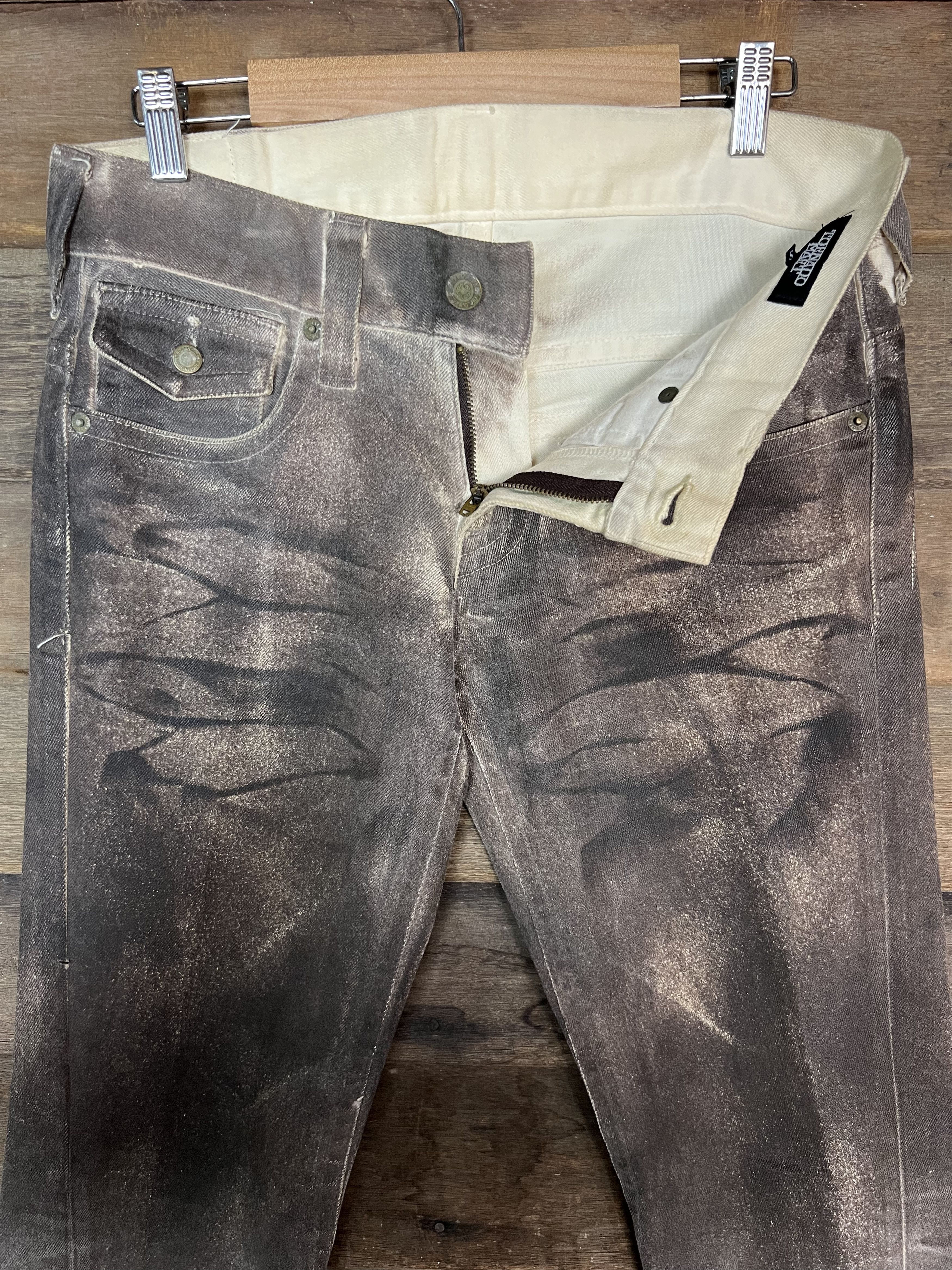 Other Tornado Mart Leopard Flared Denim Jeans Psychedelic Size 30" / US 8 / IT 44 - 14 Thumbnail