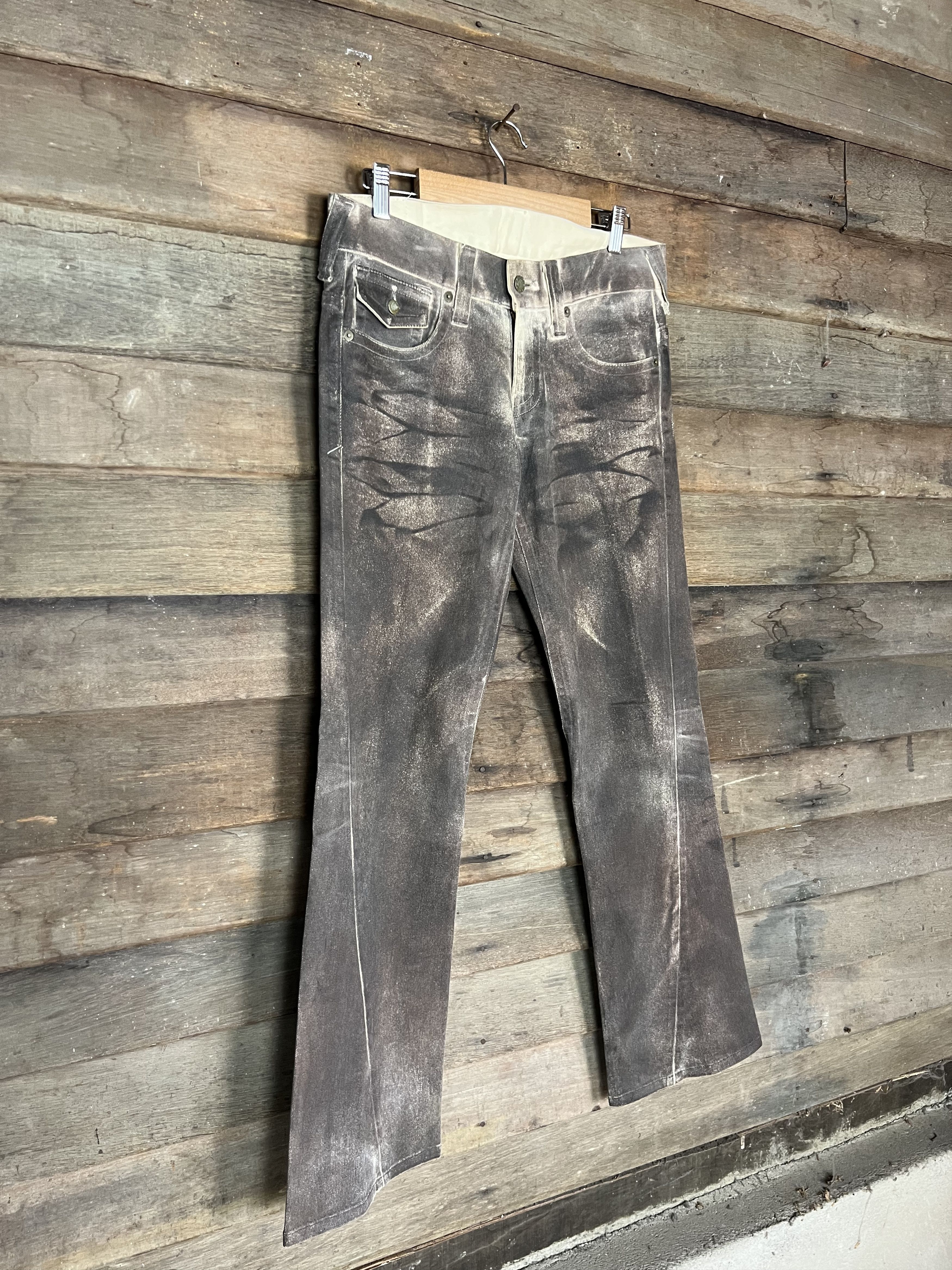 Other Tornado Mart Leopard Flared Denim Jeans Psychedelic Size 30" / US 8 / IT 44 - 10 Thumbnail