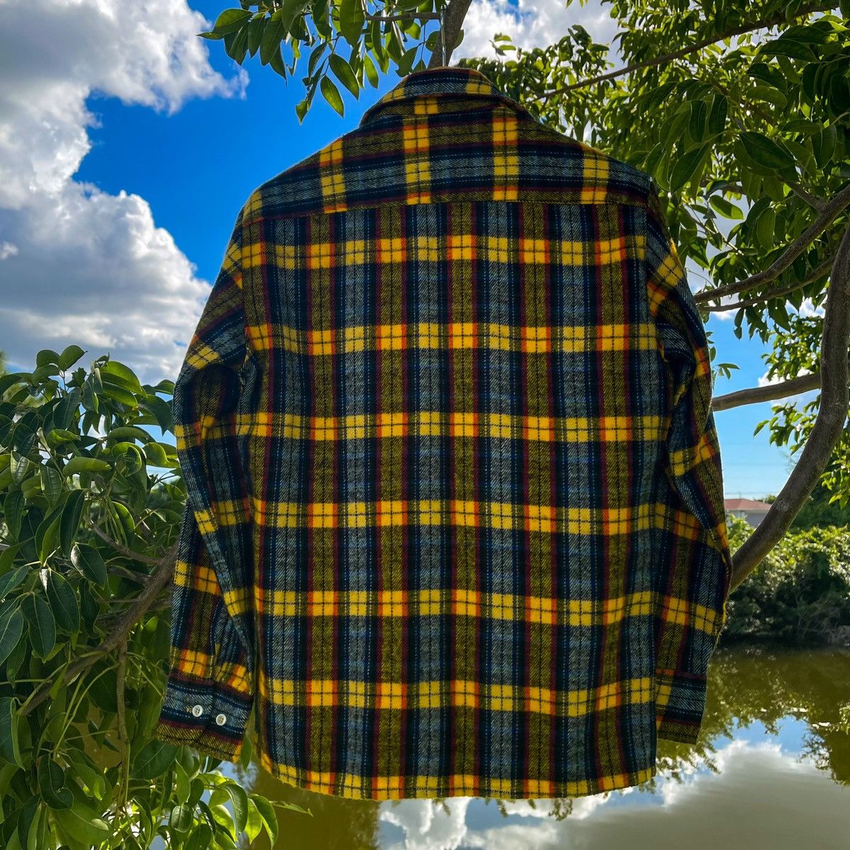 Flannel × Vintage Vintage 1970s Yellow Flannel Shirt Streetwear Size US M / EU 48-50 / 2 - 7 Thumbnail