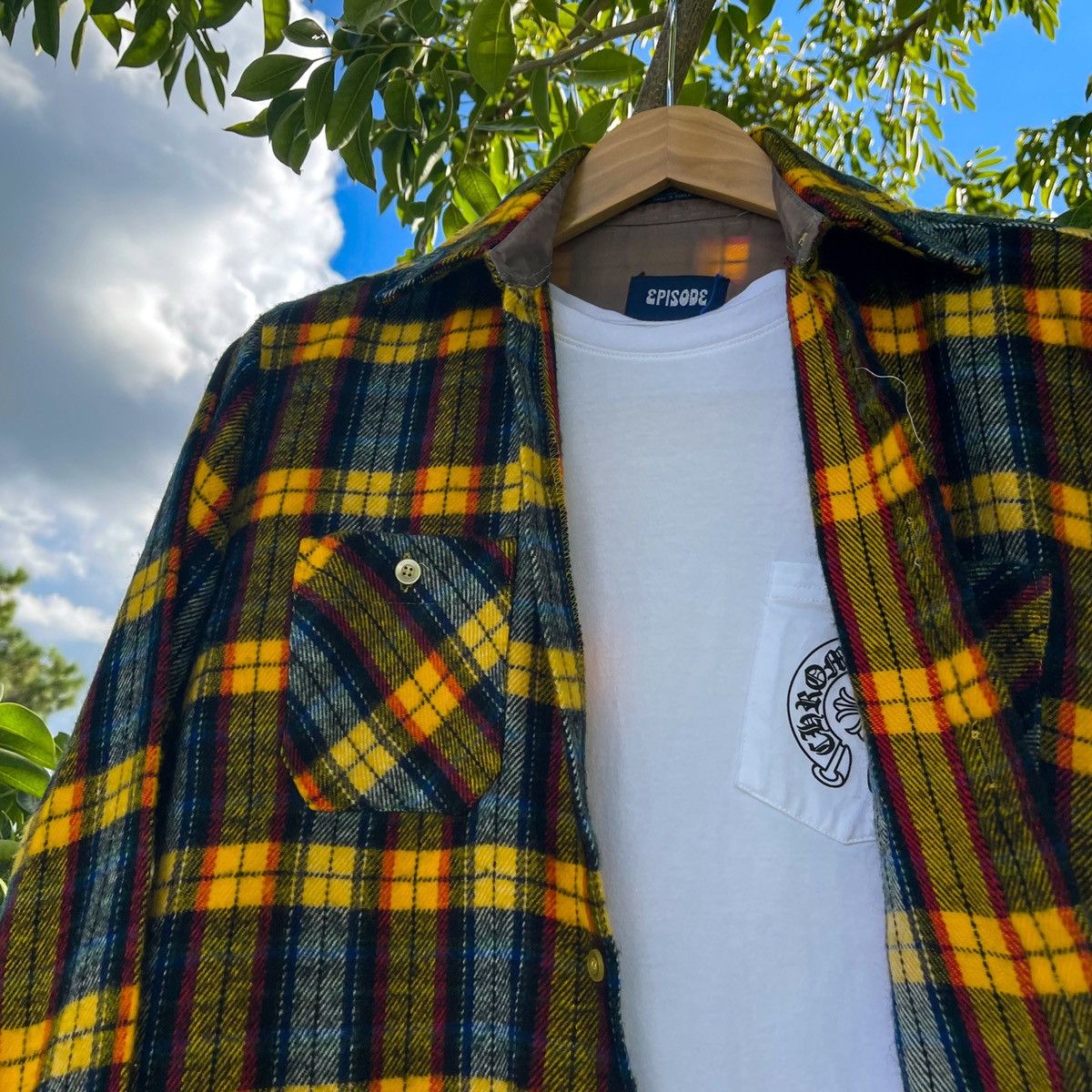 Flannel × Vintage Vintage 1970s Yellow Flannel Shirt Streetwear Size US M / EU 48-50 / 2 - 2 Thumbnail