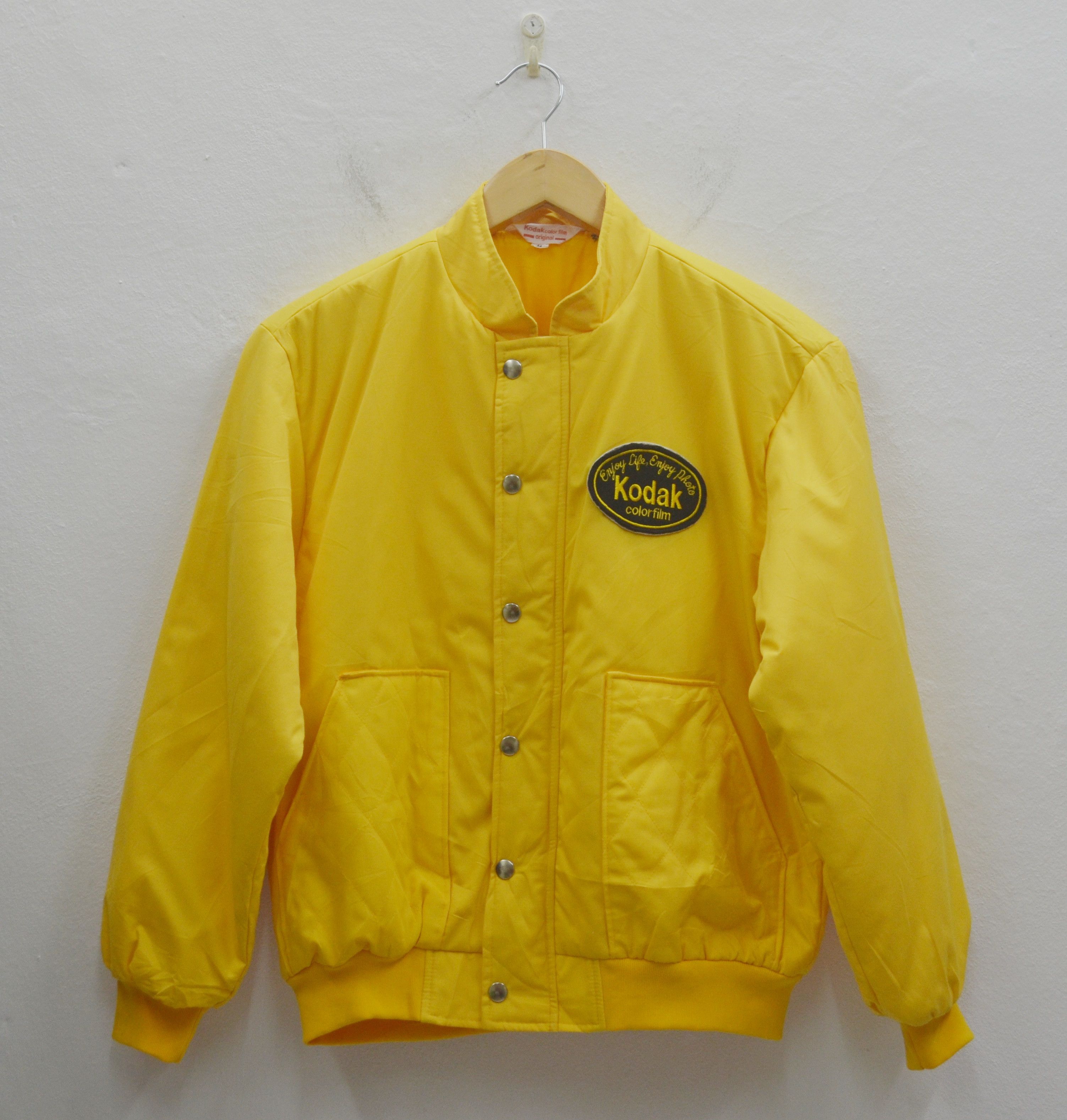image of 90's Kodak Puffer Bomber Jacket Yellow, Men's (Size Medium)