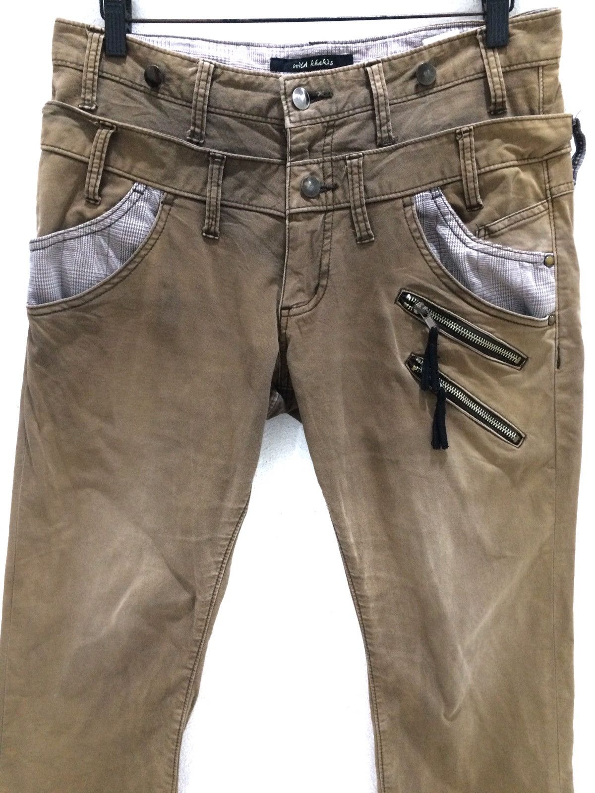 Japanese Brand Japanese Brand Wild Khakis Double Waist Multi Zipper Pant Size US 31 - 2 Thumbnail