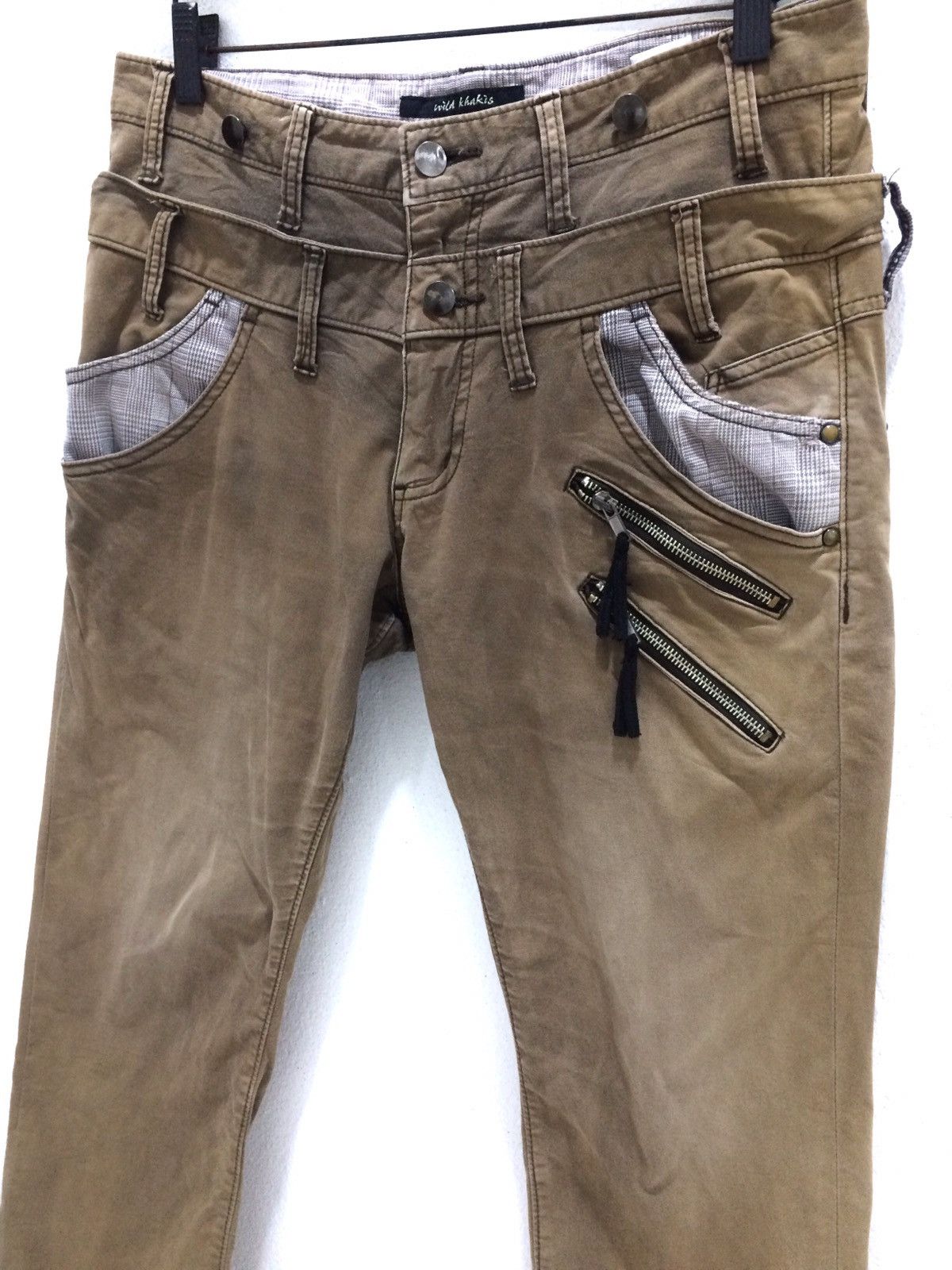 Japanese Brand Japanese Brand Wild Khakis Double Waist Multi Zipper Pant Size US 31 - 3 Thumbnail