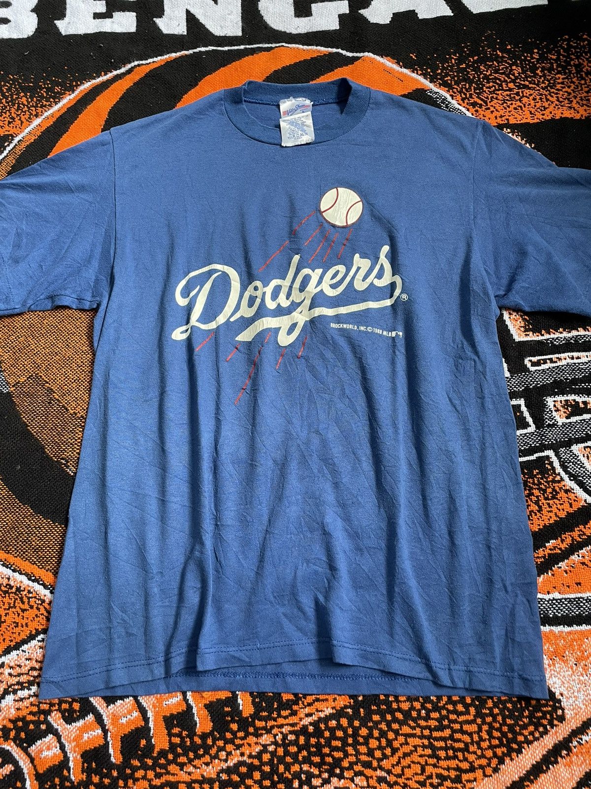 MLB Vintage MLB Dodgers Baseball Team 1988 Blue T-shirt Size US L / EU 52-54 / 3 - 2 Thumbnail