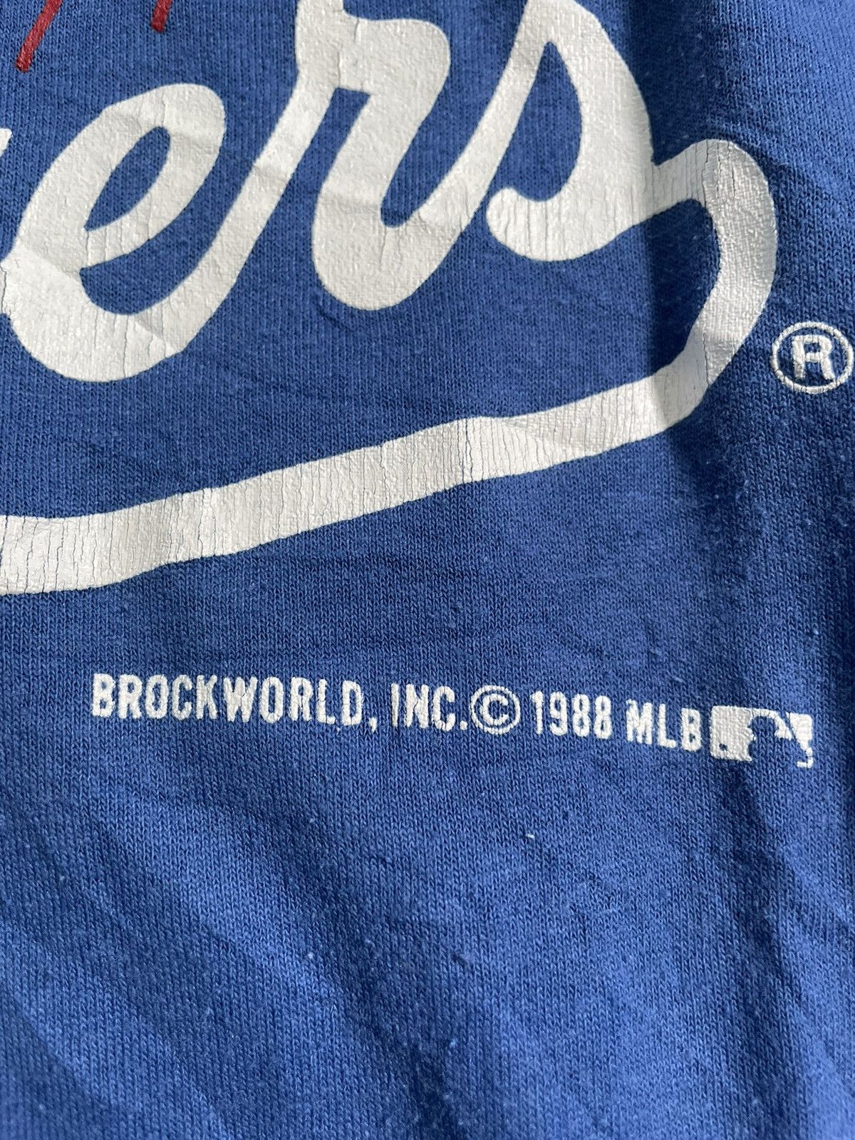 MLB Vintage MLB Dodgers Baseball Team 1988 Blue T-shirt Size US L / EU 52-54 / 3 - 4 Thumbnail