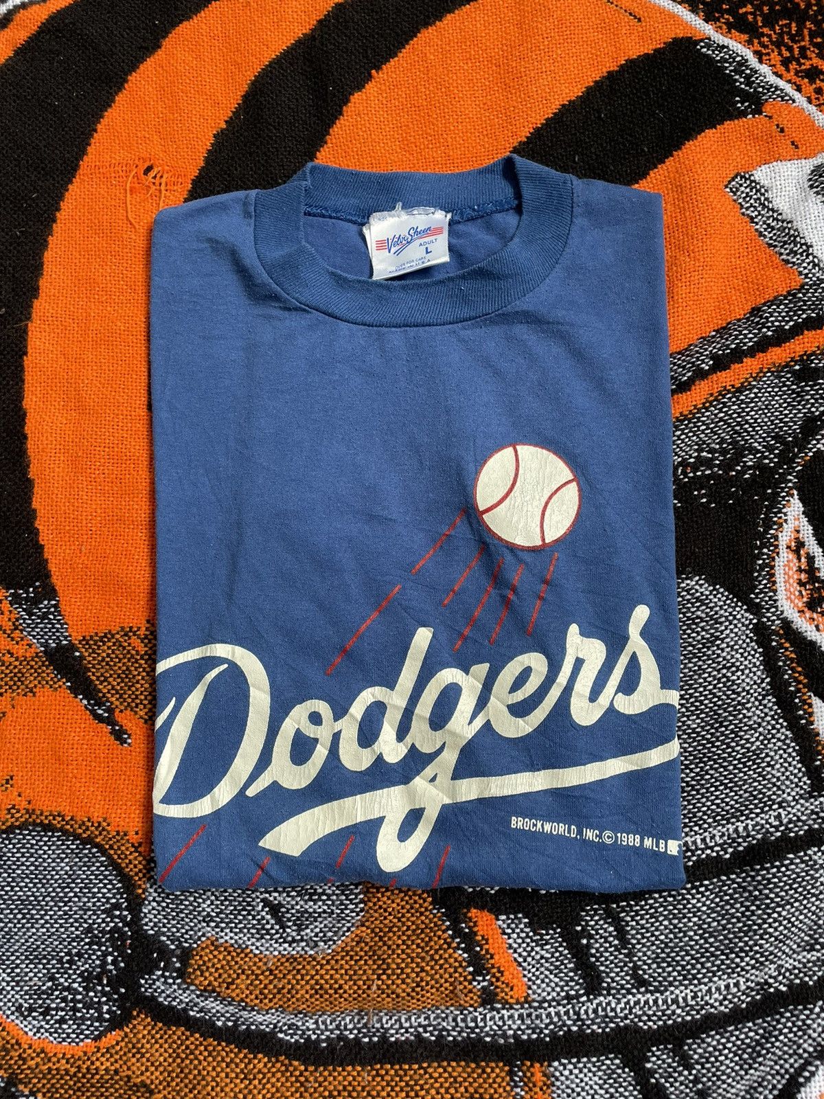 MLB Vintage MLB Dodgers Baseball Team 1988 Blue T-shirt Size US L / EU 52-54 / 3 - 1 Thumbnail