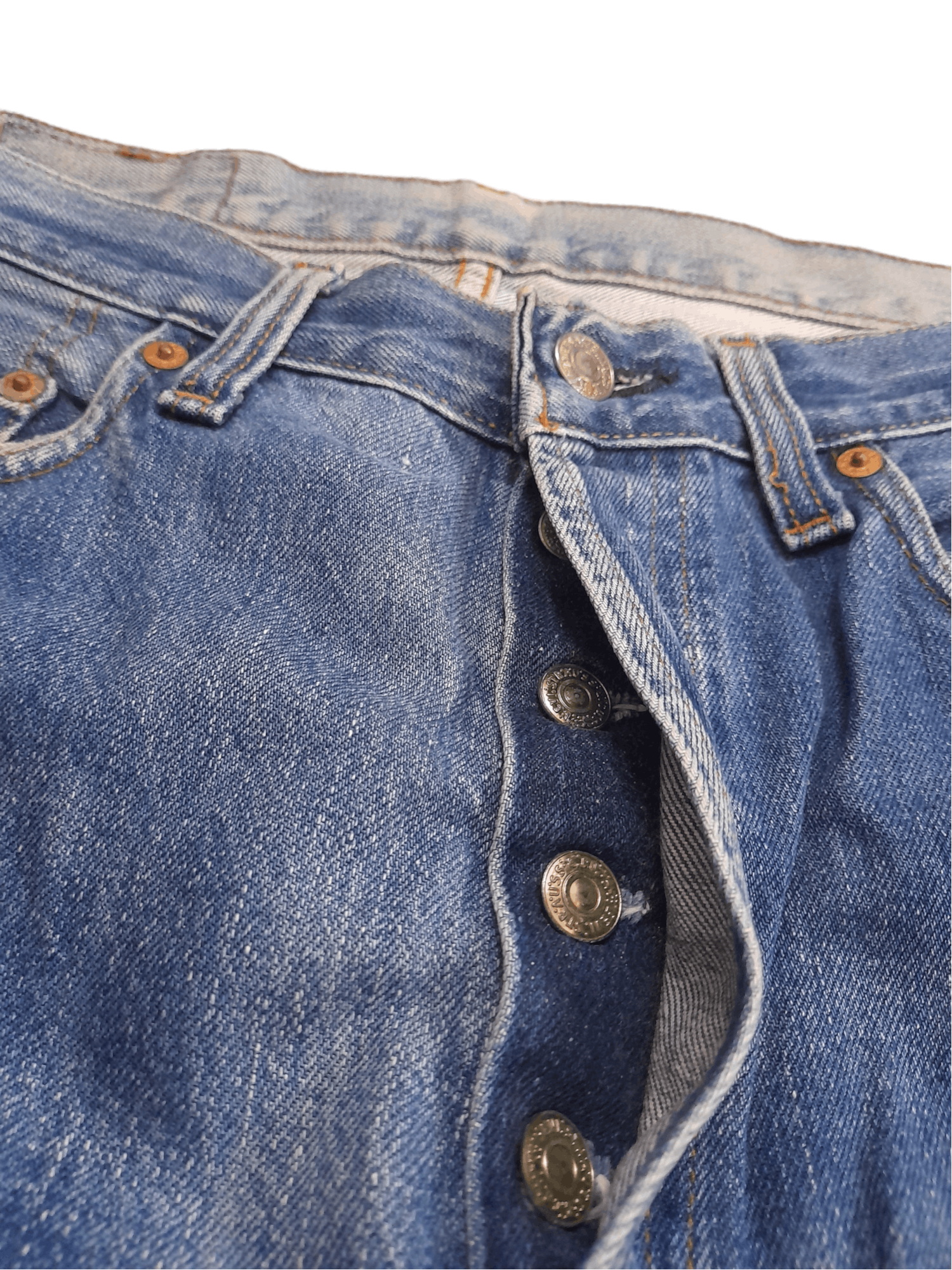 Levi's 90s LEVIS 501 DENIM BIG E SELVEDGE USA 555 (B212) Size US 30 / EU 46 - 4 Thumbnail