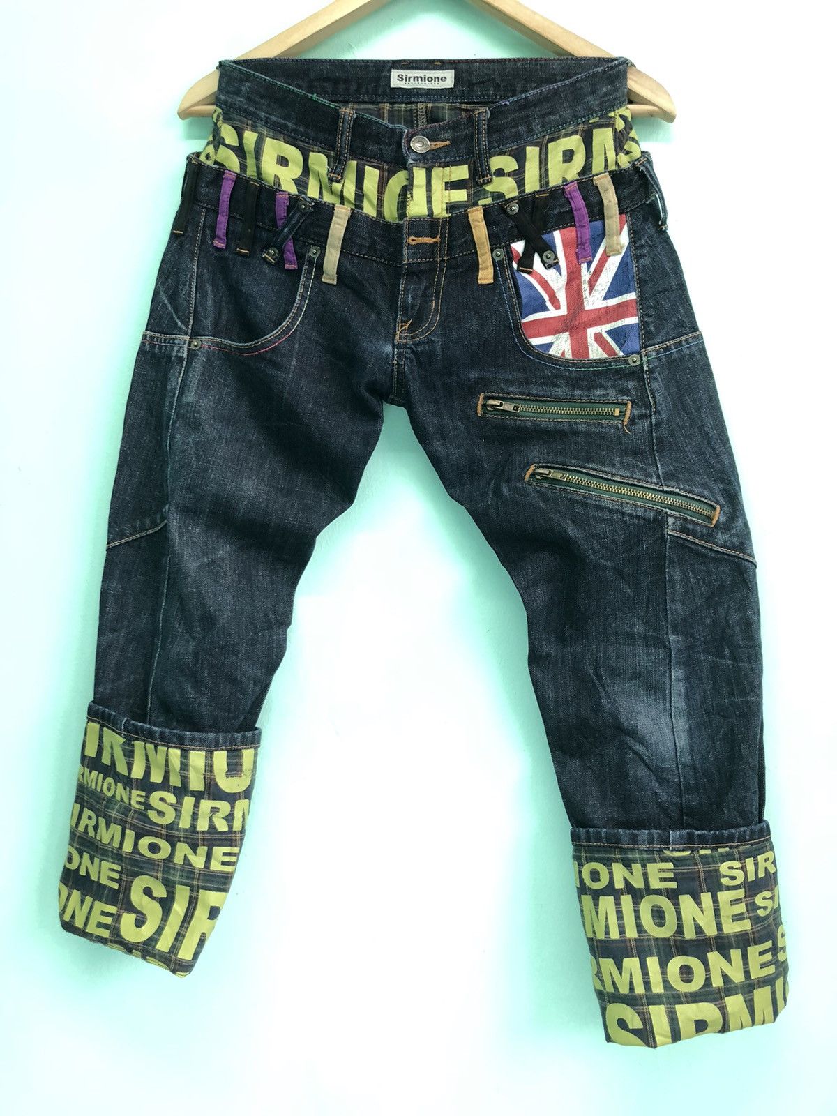 Vintage SIRMIONE DOUBLE WAIST PUNK BONDAGE BLUE DENIM JEANS | Grailed