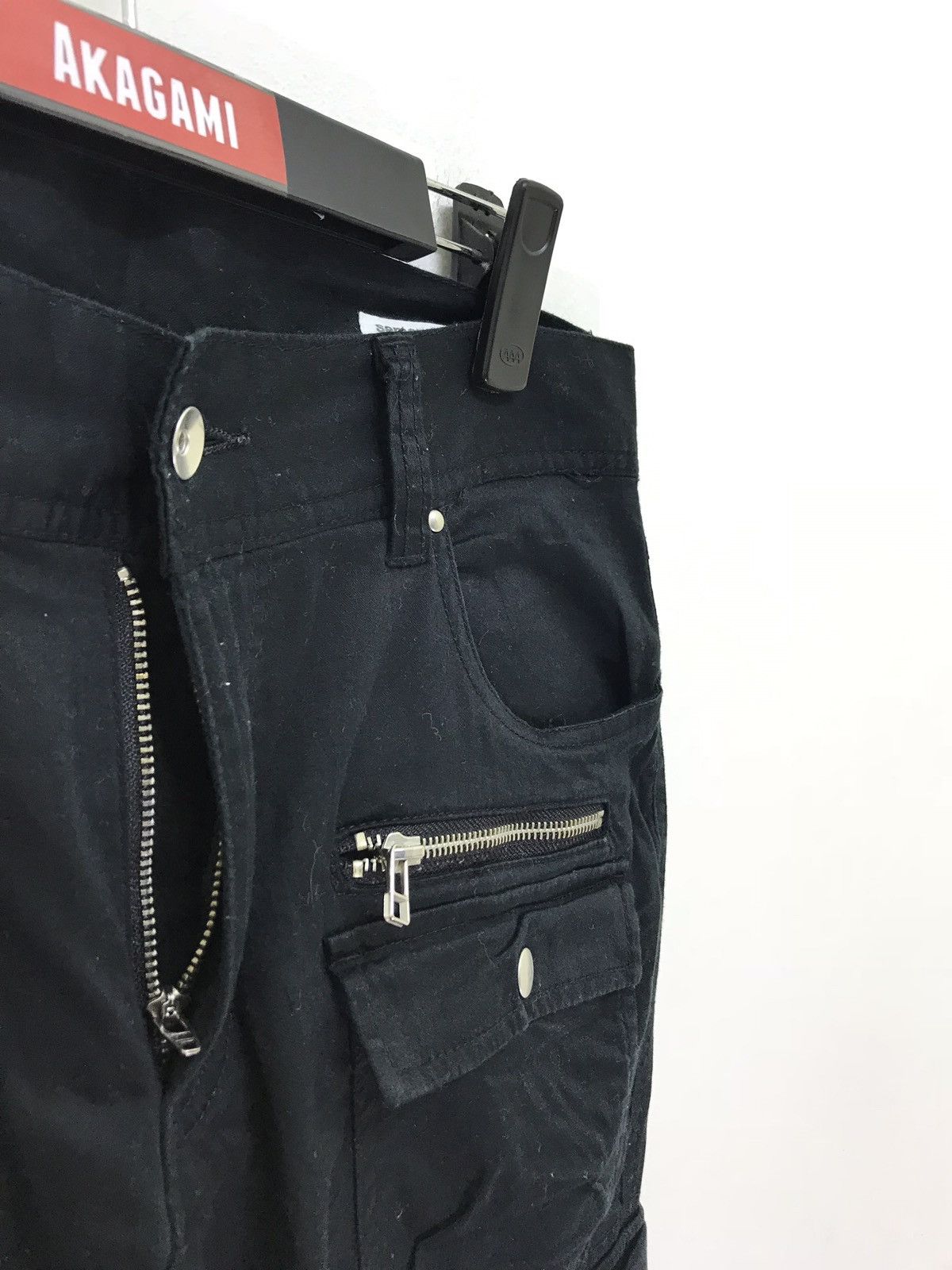 Japanese Brand Semantic Design Cargo Cropped Pant Black Slim Stretch Size US 34 / EU 50 - 6 Thumbnail