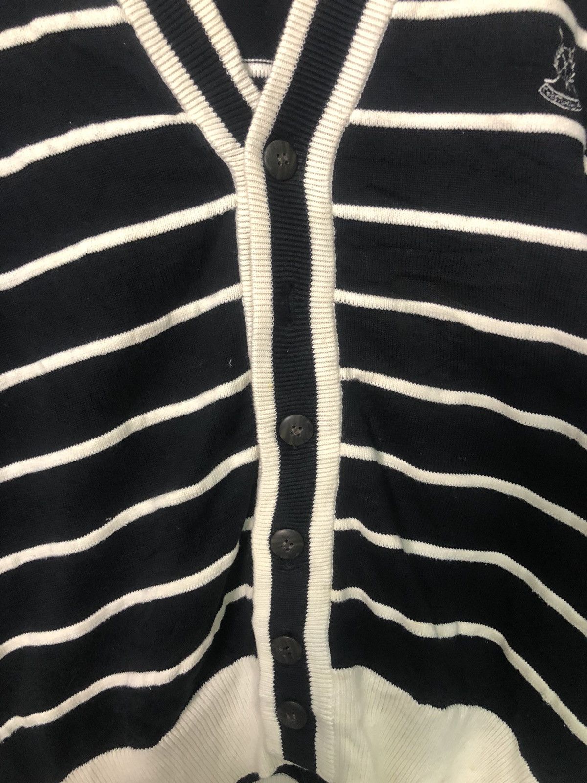 Aran Isles Knitwear Vintage Christian Aujard Homme Striped Knitwear Cardigan Size US L / EU 52-54 / 3 - 11 Thumbnail