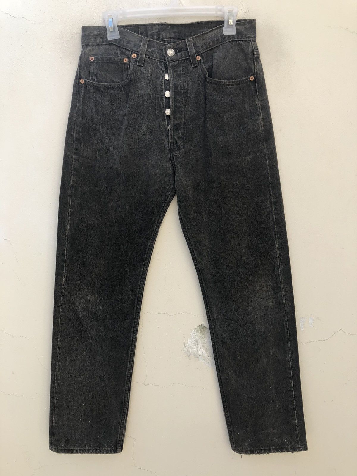 image of Levis x Made In USA Vintage 1995 Levi’S 501 Jeans Faded Black Denim, Men's (Size 31)