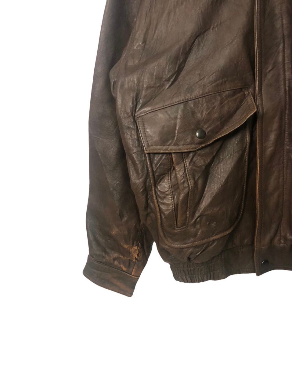 Leather Vintage Echt Leder Zipper Ups Sherpa Leather Jacket Size US XL / EU 56 / 4 - 4 Thumbnail