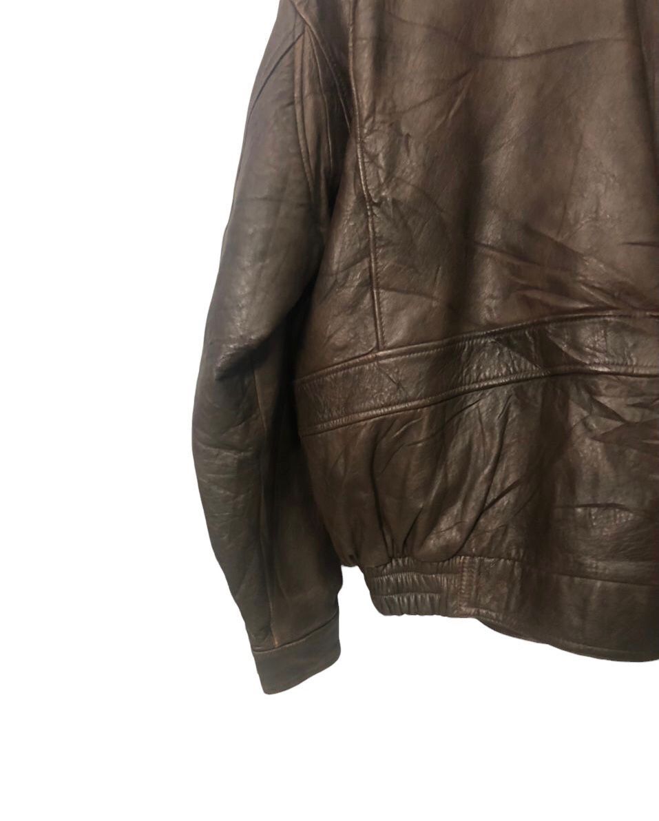 Leather Vintage Echt Leder Zipper Ups Sherpa Leather Jacket Size US XL / EU 56 / 4 - 8 Thumbnail